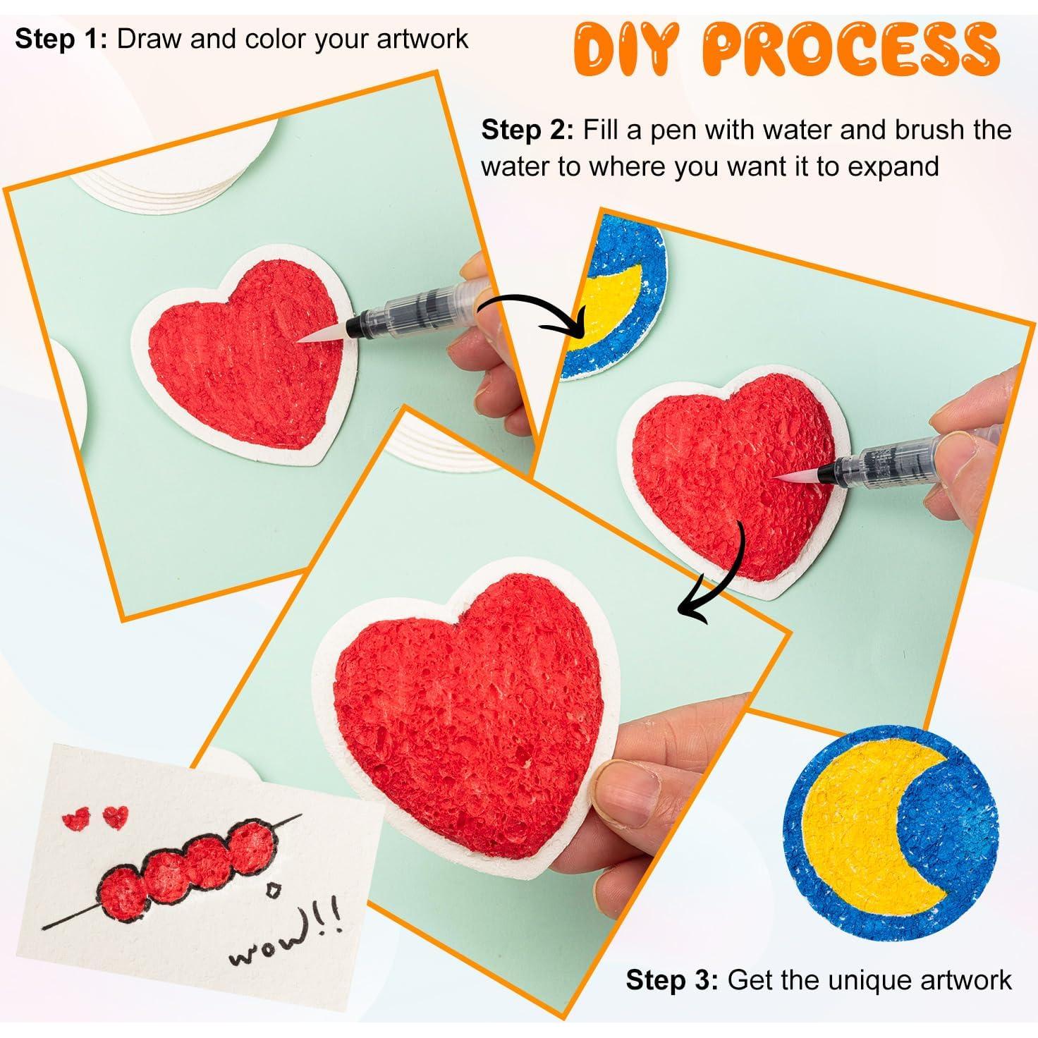 Kit de Pintura Texturizada 36 Pcs TCSYLSC con Pinceles y Papel 3D