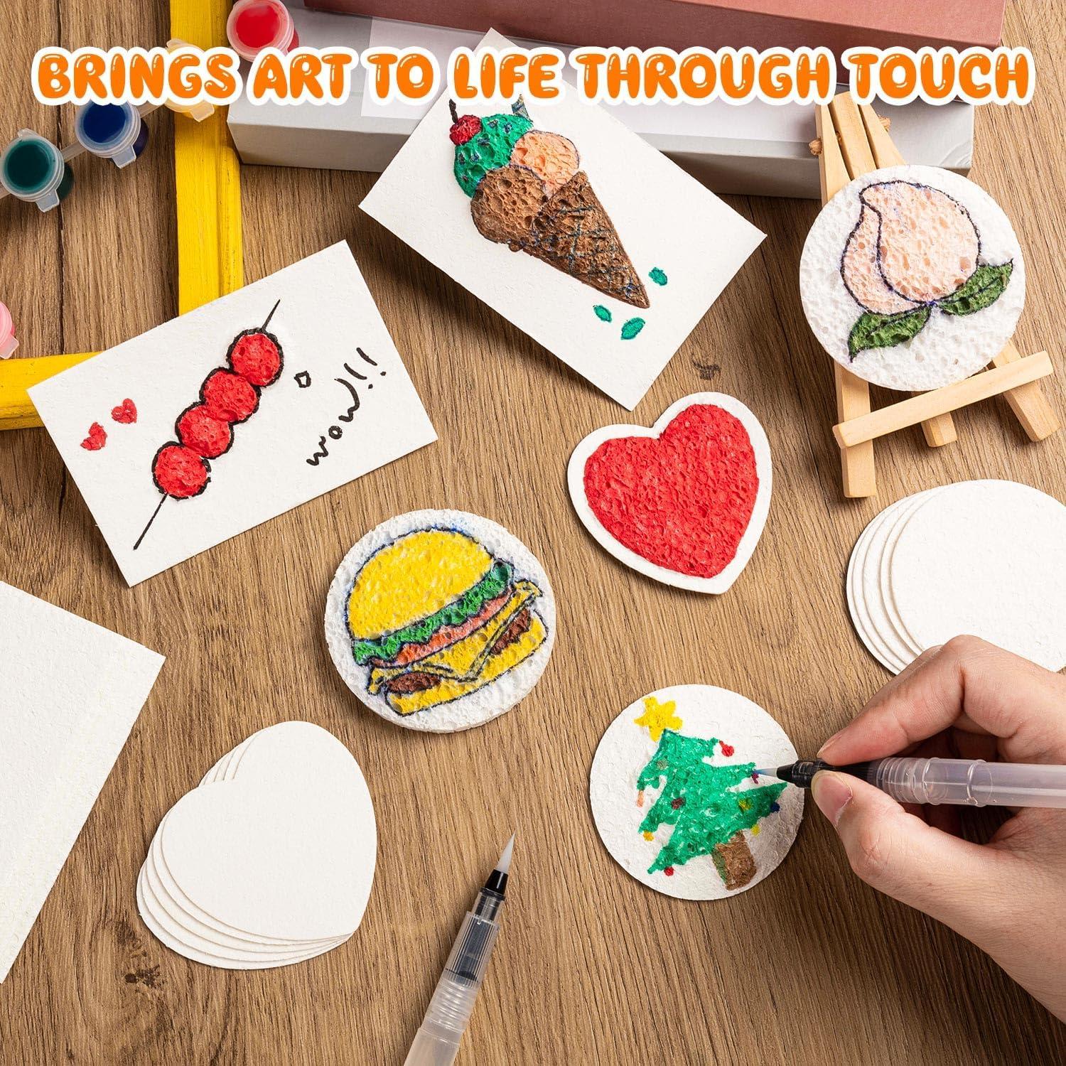 Kit de Pintura Texturizada 36 Pcs TCSYLSC con Pinceles y Papel 3D