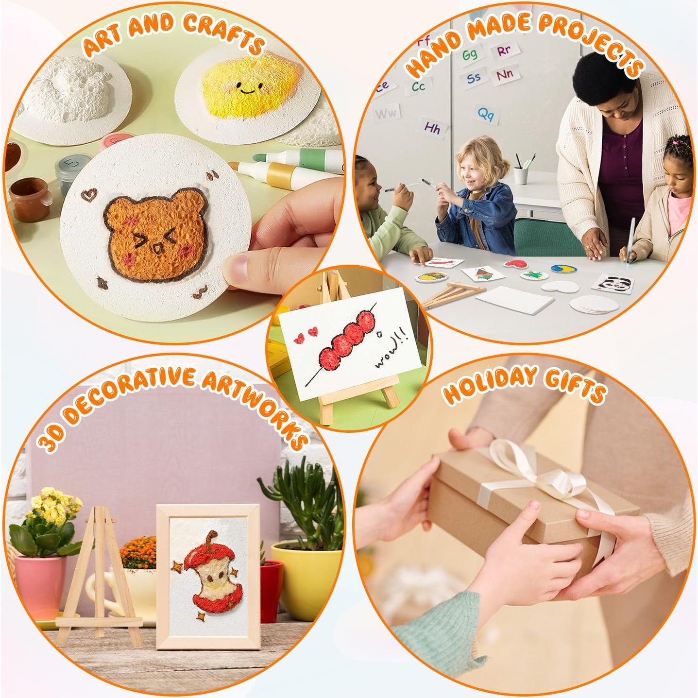 Kit de Pintura Texturizada 36 Pcs TCSYLSC con Pinceles y Papel 3D