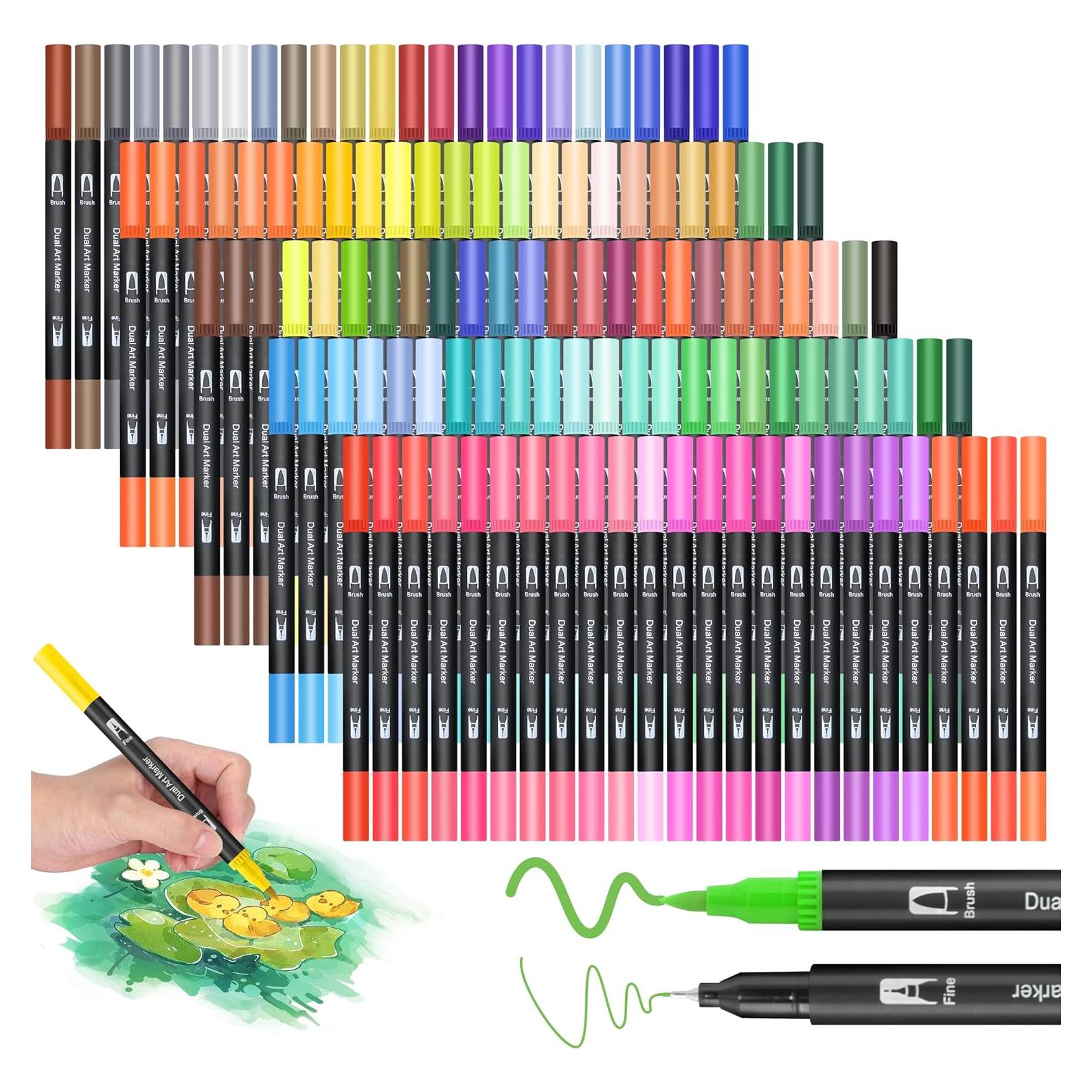 Juego de Marcadores Artísticos YAWAHOME 120 Colores Doble Punta