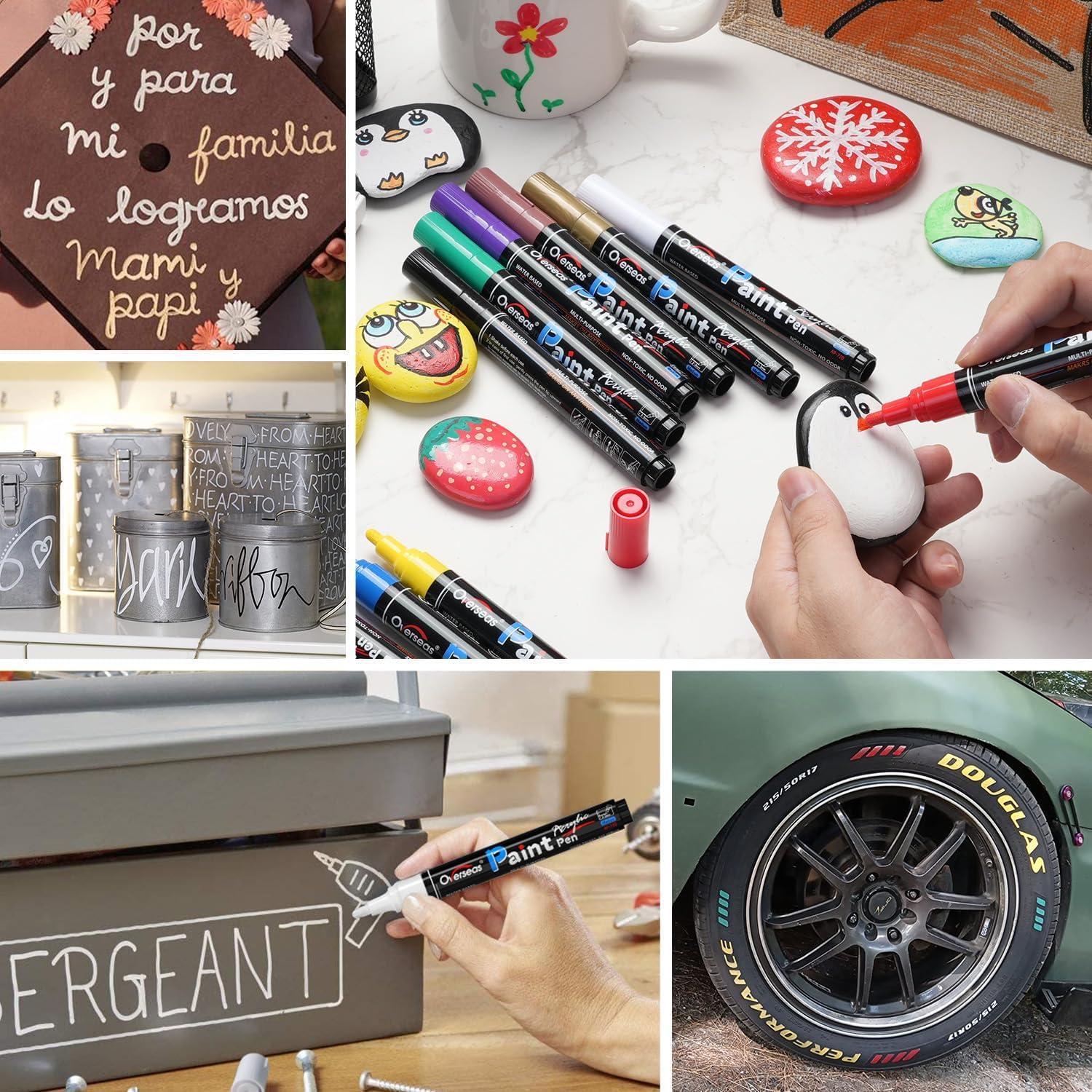 Marcadores Acrílicos Permanentes Rojos Overseas - 8 Pack 2mm