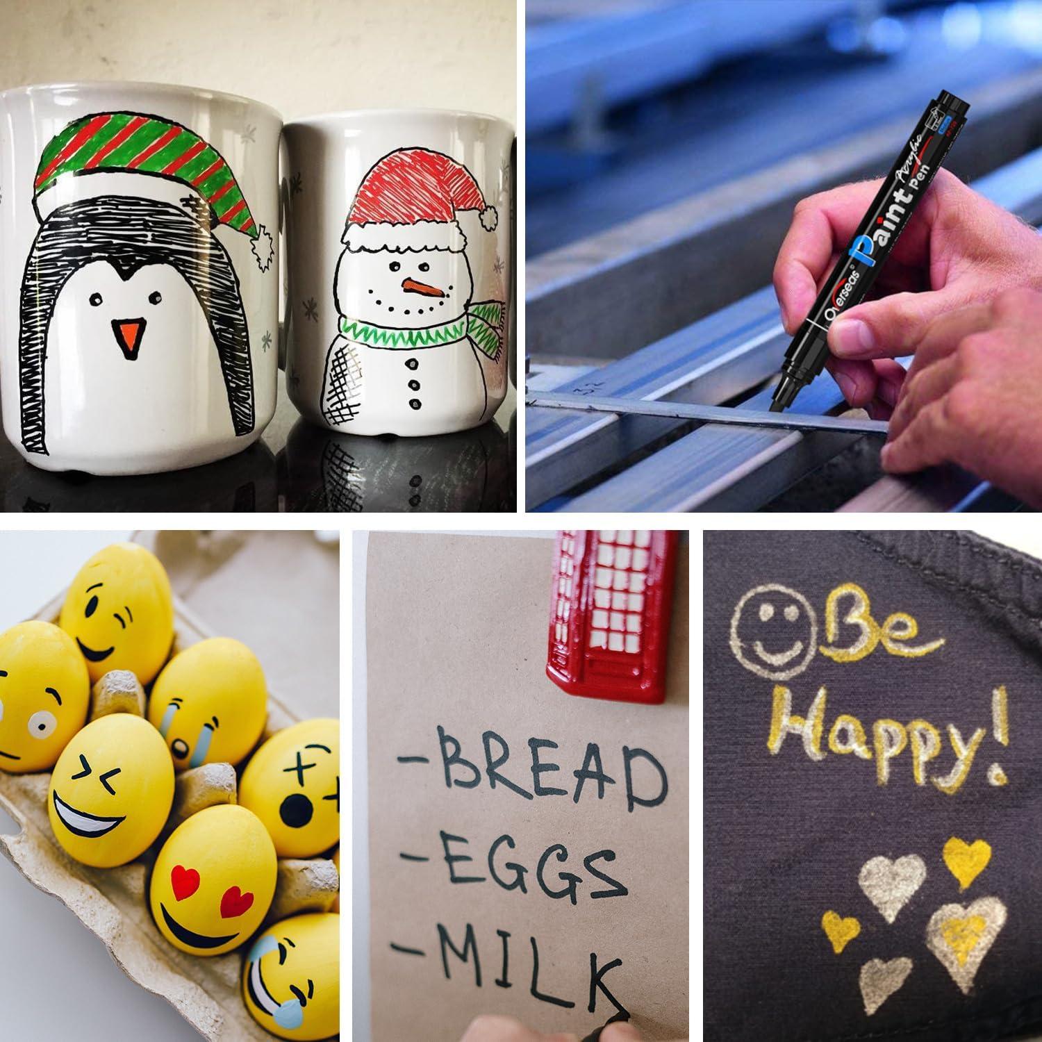 Marcadores Acrílicos Permanentes Rojos Overseas - 8 Pack 2mm