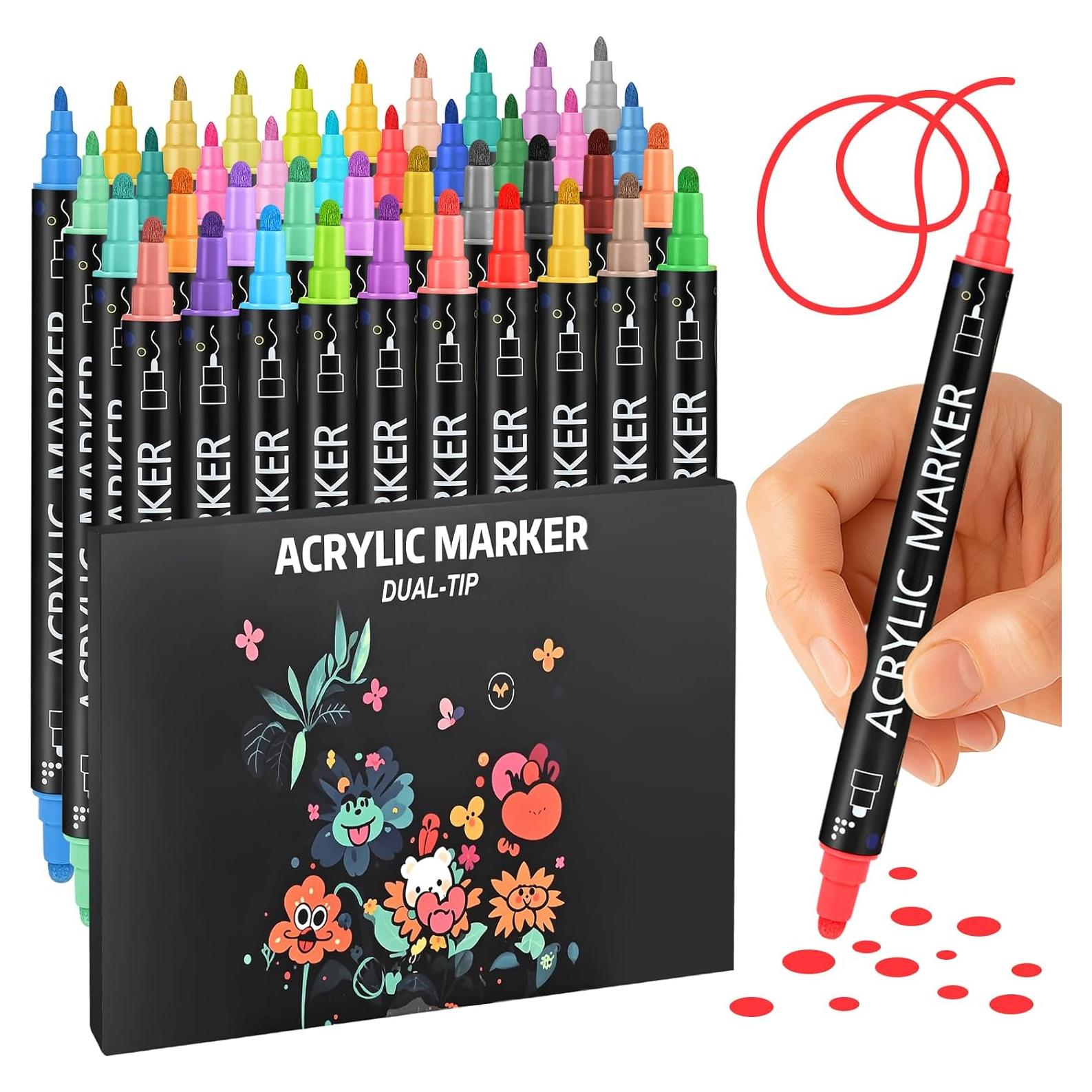 Marcadores de Pintura Acrílica Goldge - 40 Colores Doble Punta