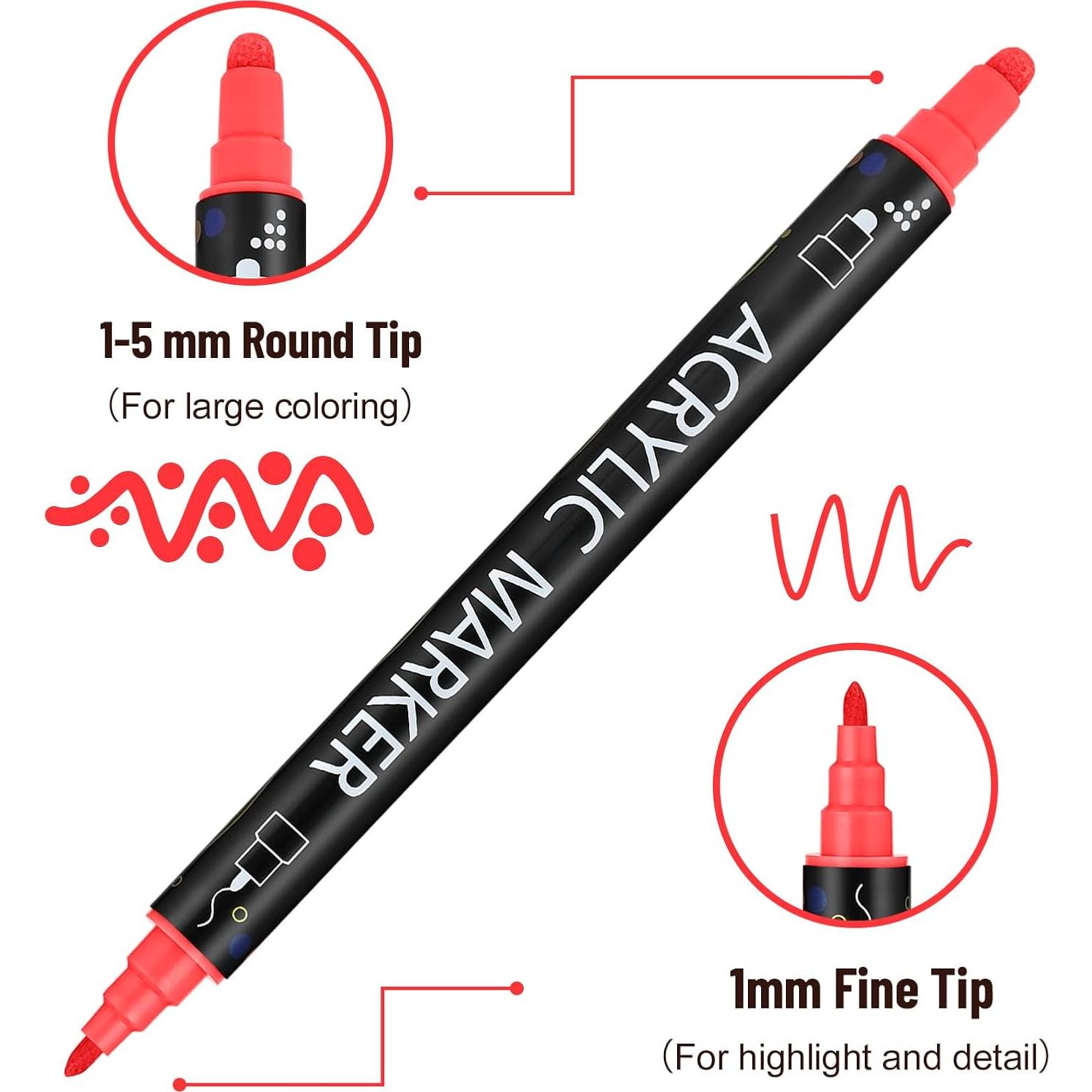 Marcadores de Pintura Acrílica Goldge - 40 Colores Doble Punta