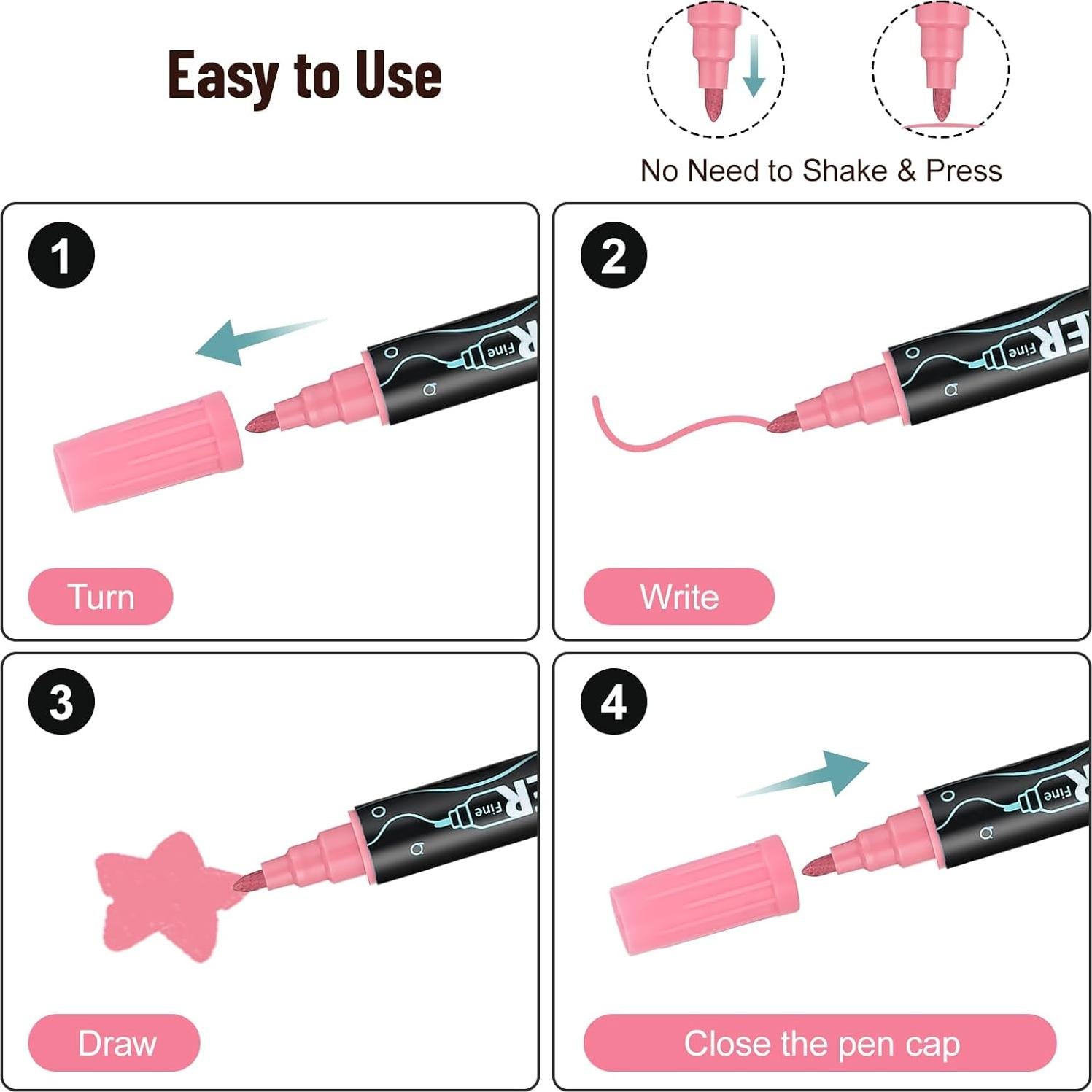 Marcadores de Pintura Acrílica Goldge - 40 Colores Doble Punta