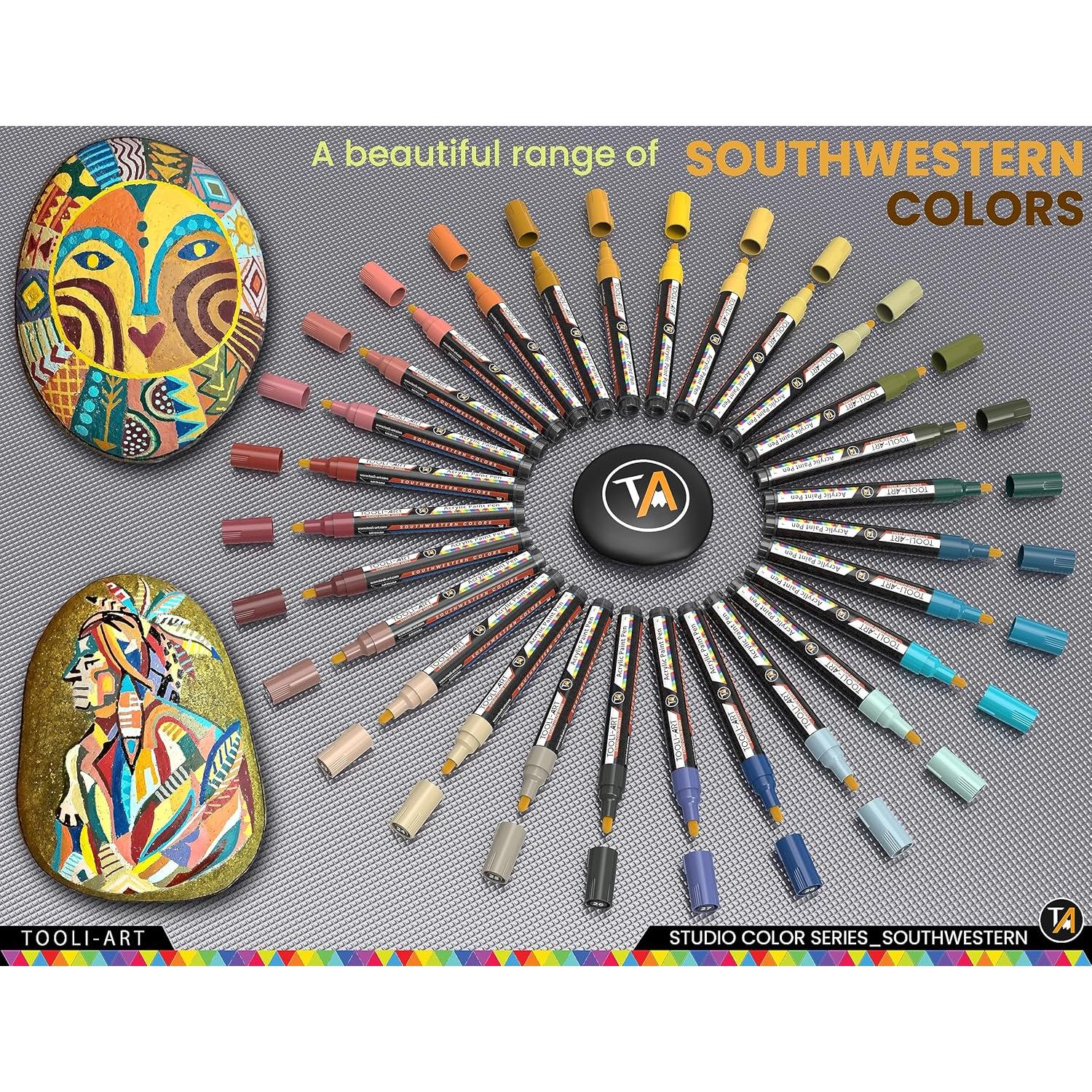 Set de 28 Marcadores de Pintura Acrílica TOOLI-ART Suroeste
