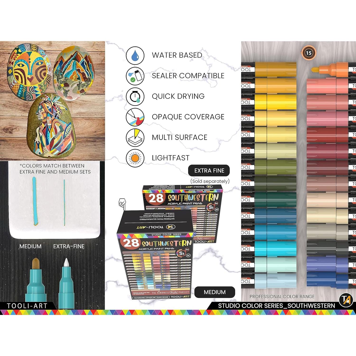 Set de 28 Marcadores de Pintura Acrílica TOOLI-ART Suroeste