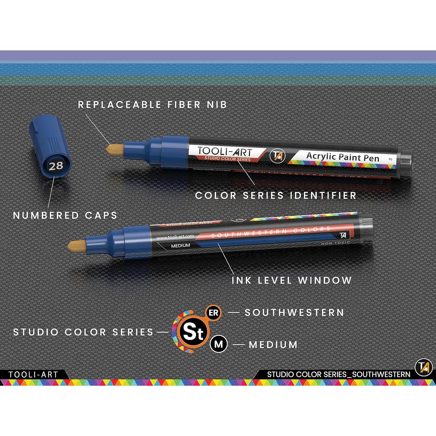 Set de 28 Marcadores de Pintura Acrílica TOOLI-ART Suroeste