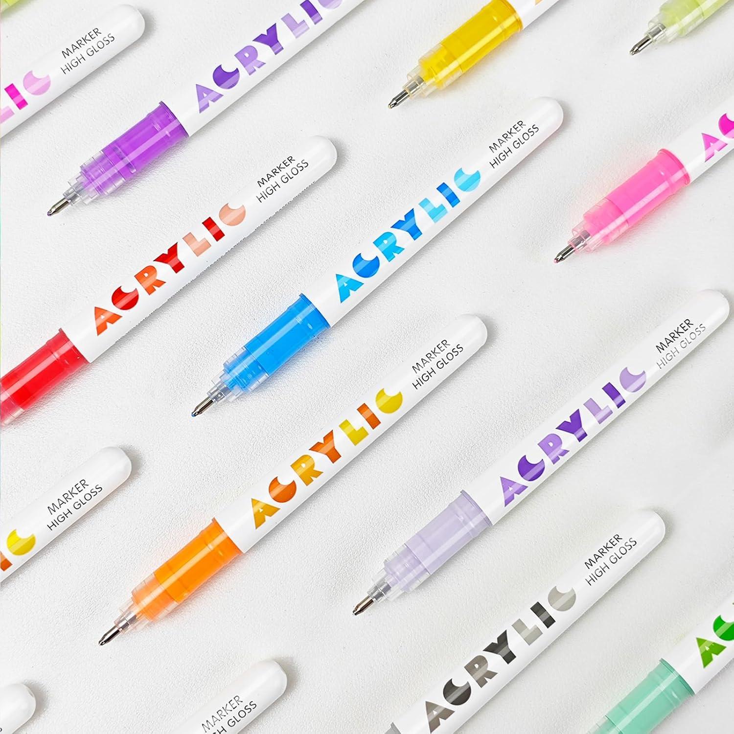 Marcadores acrílicos Kander 12 colores punta de bala 1mm