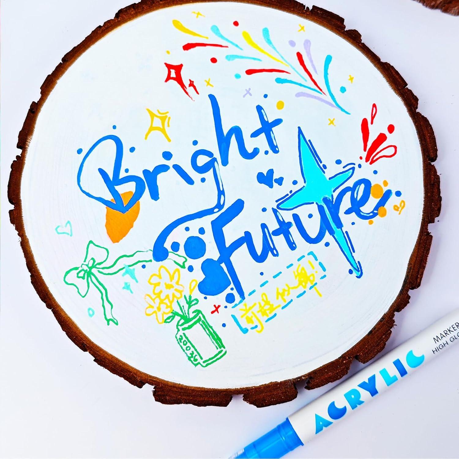 Marcadores acrílicos Kander 12 colores punta de bala 1mm