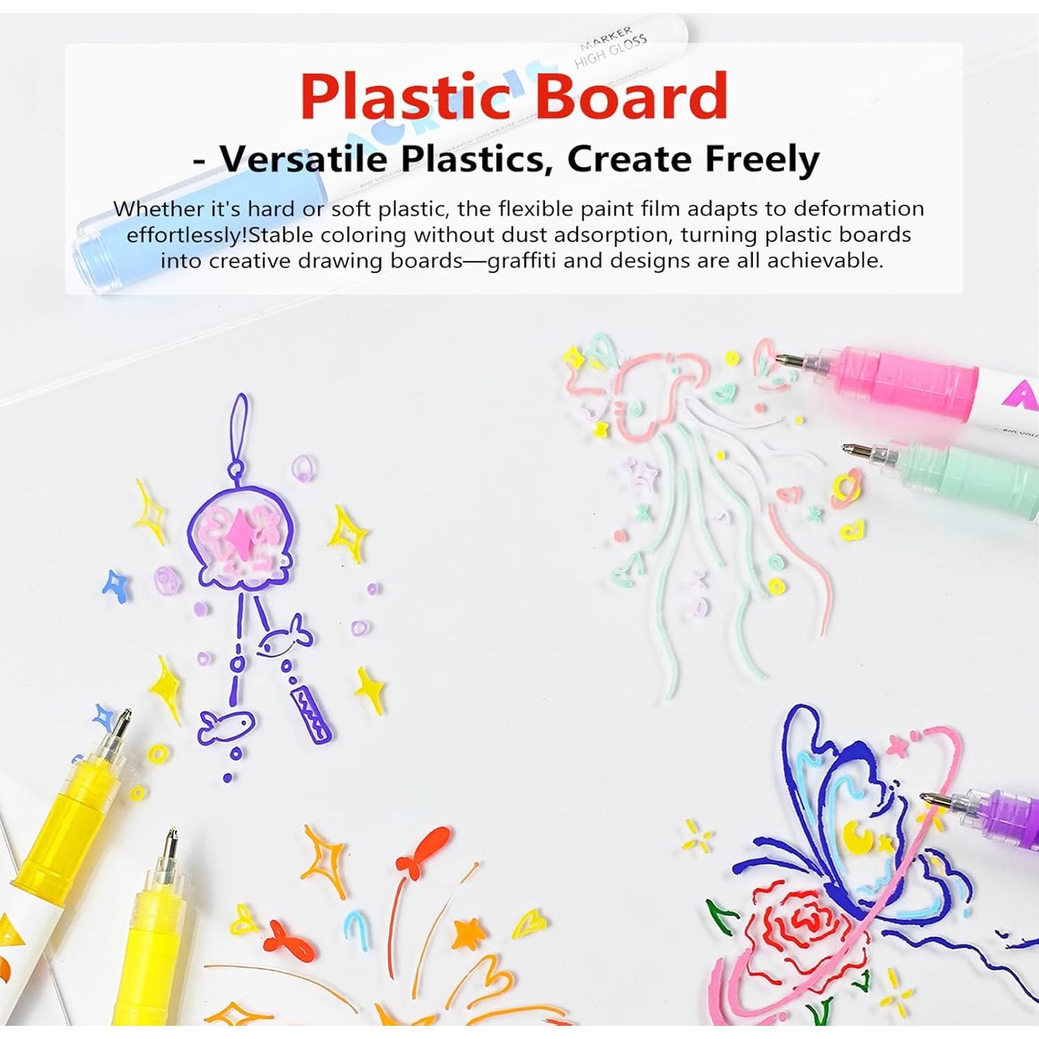 Marcadores acrílicos Kander 12 colores punta de bala 1mm