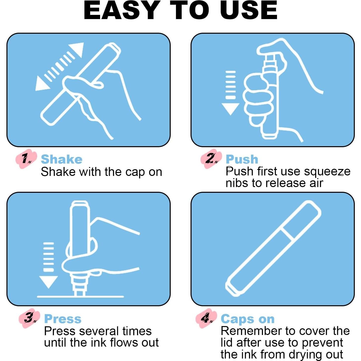 Marcadores de Póster Jumbo FUMILE 5 Pcs 3-15mm Blanco