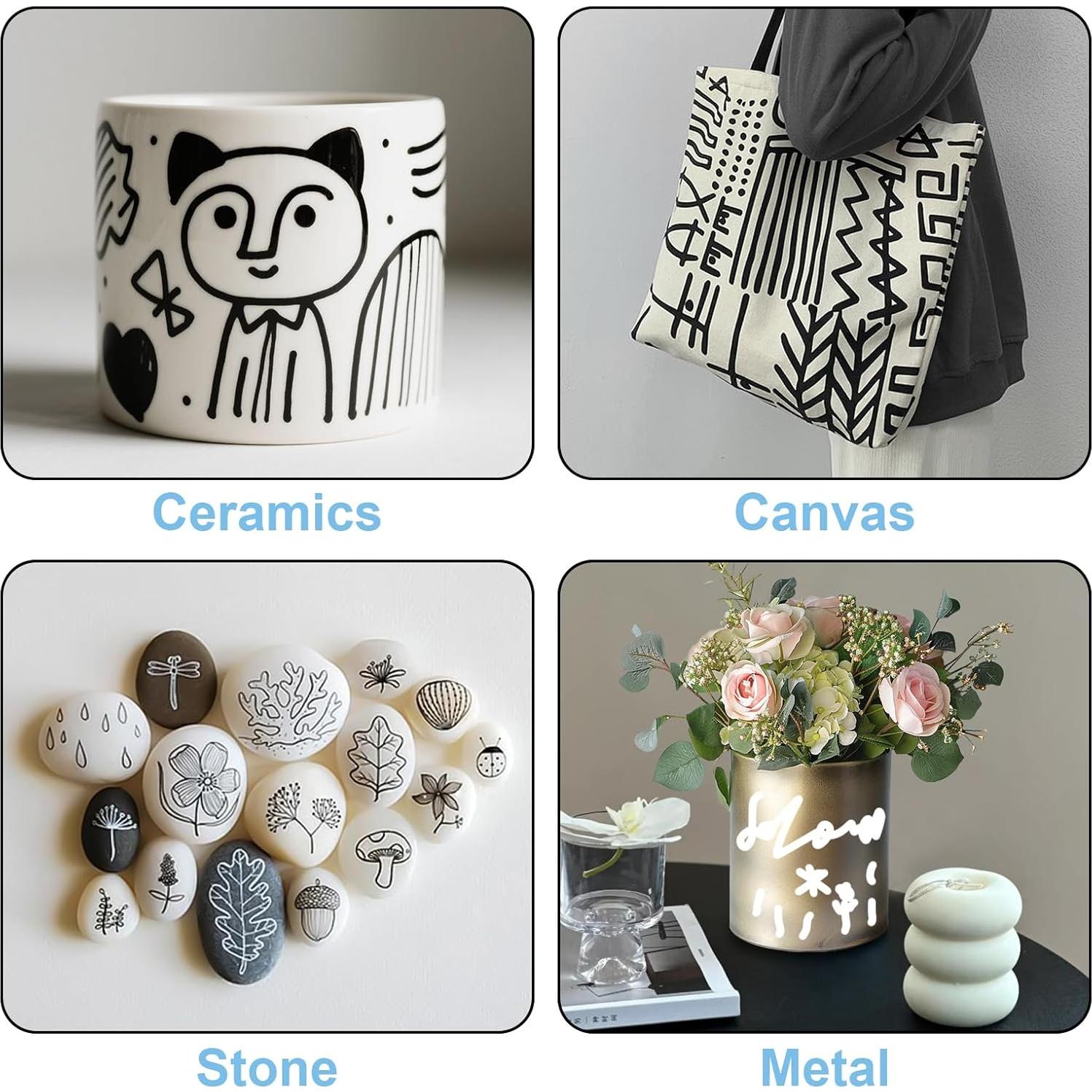 Marcadores de Póster Jumbo FUMILE 5 Pcs 3-15mm Blanco