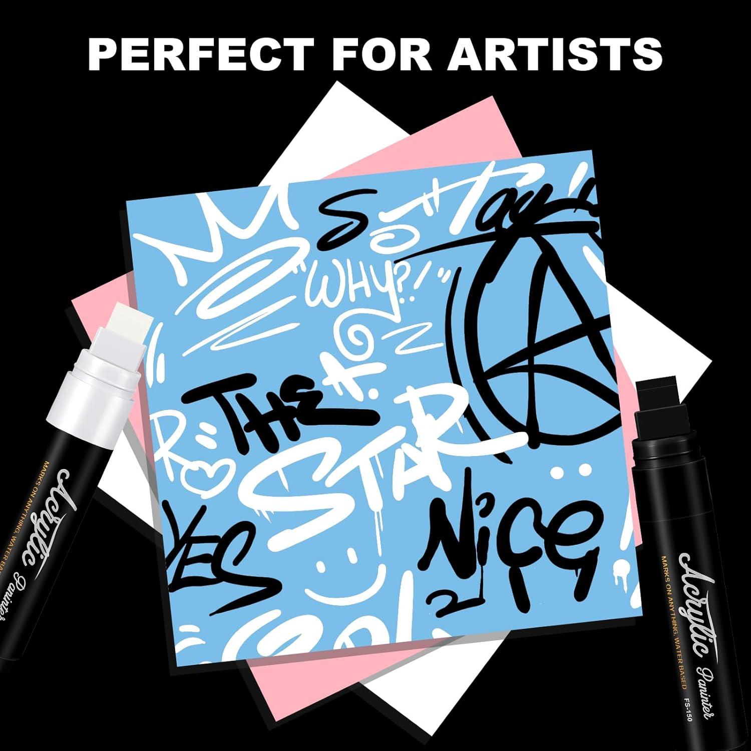 Marcadores de Póster Jumbo FUMILE 5 Pcs 3-15mm Blanco