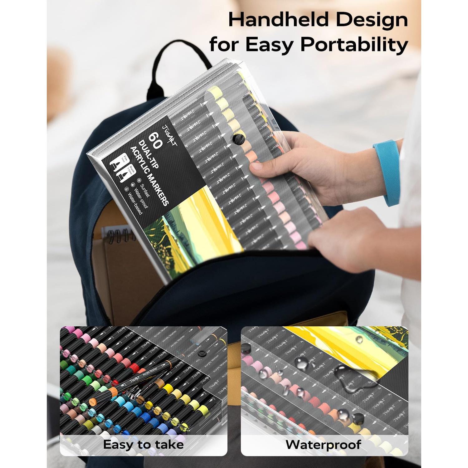 Marcadores de Pintura Acrílica JusArt 48 Colores Doble Punta