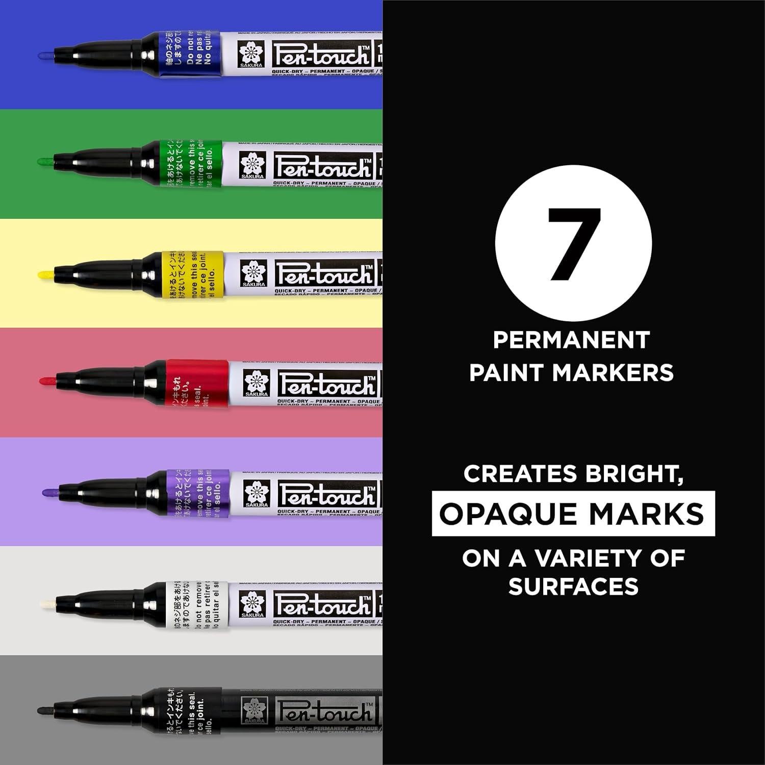 Marcadores de pintura permanente Sakura Pen-Touch 7 colores finos