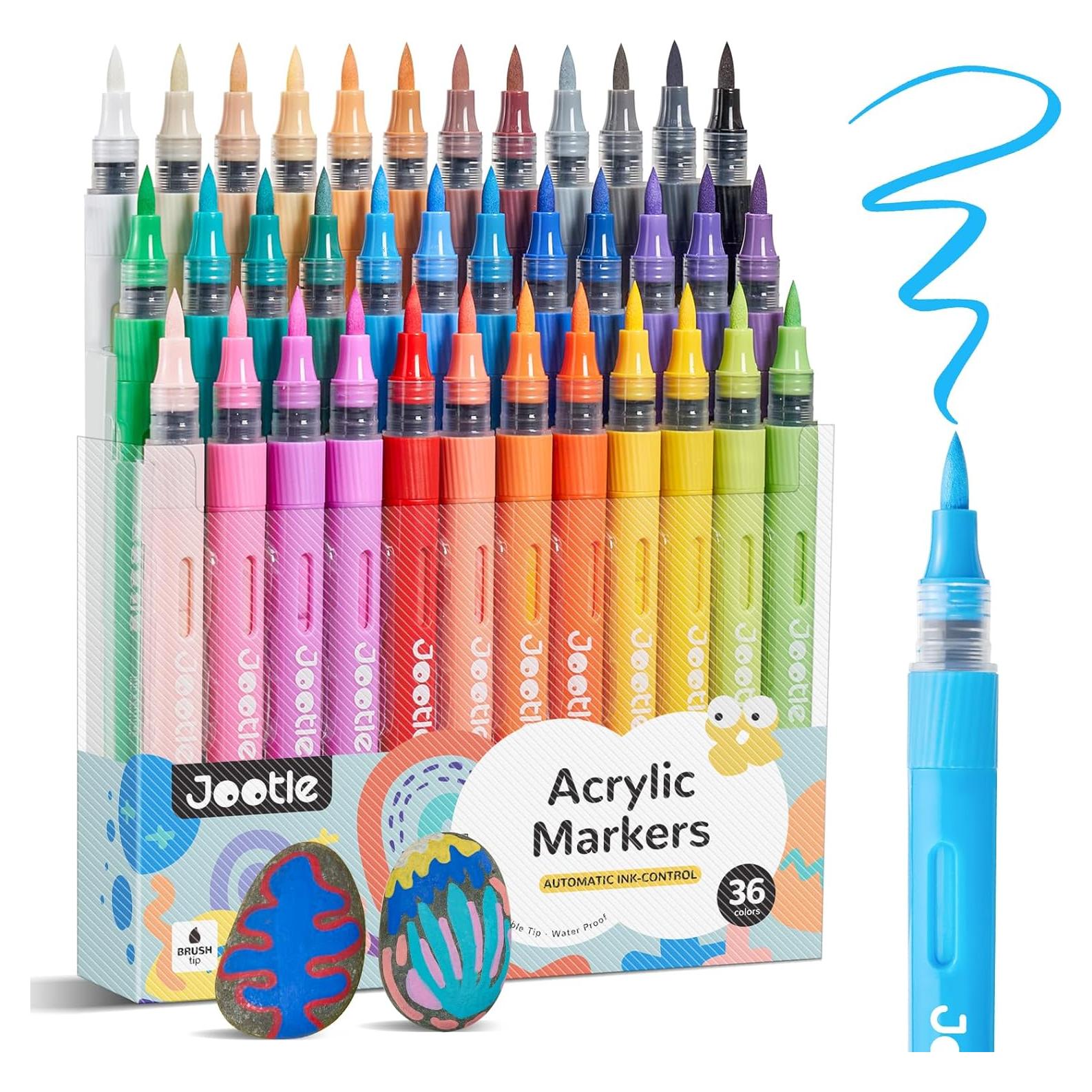 Marcadores Acrílicos Jootle 36 Colores Punta de Pincel