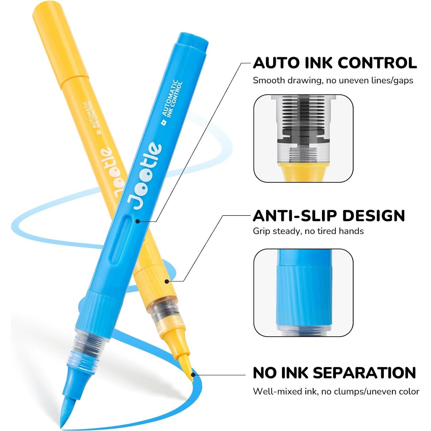 Marcadores Acrílicos Jootle 36 Colores Punta de Pincel