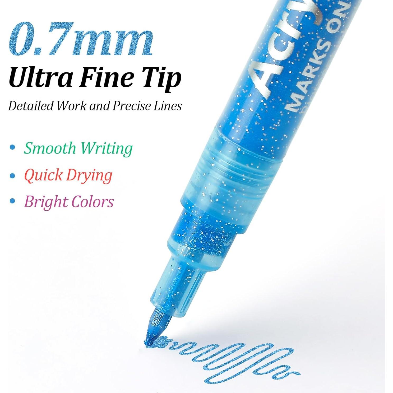 Conjunto de 12 Marcadores Acrílicos Brillantes MaxGear 0.7mm