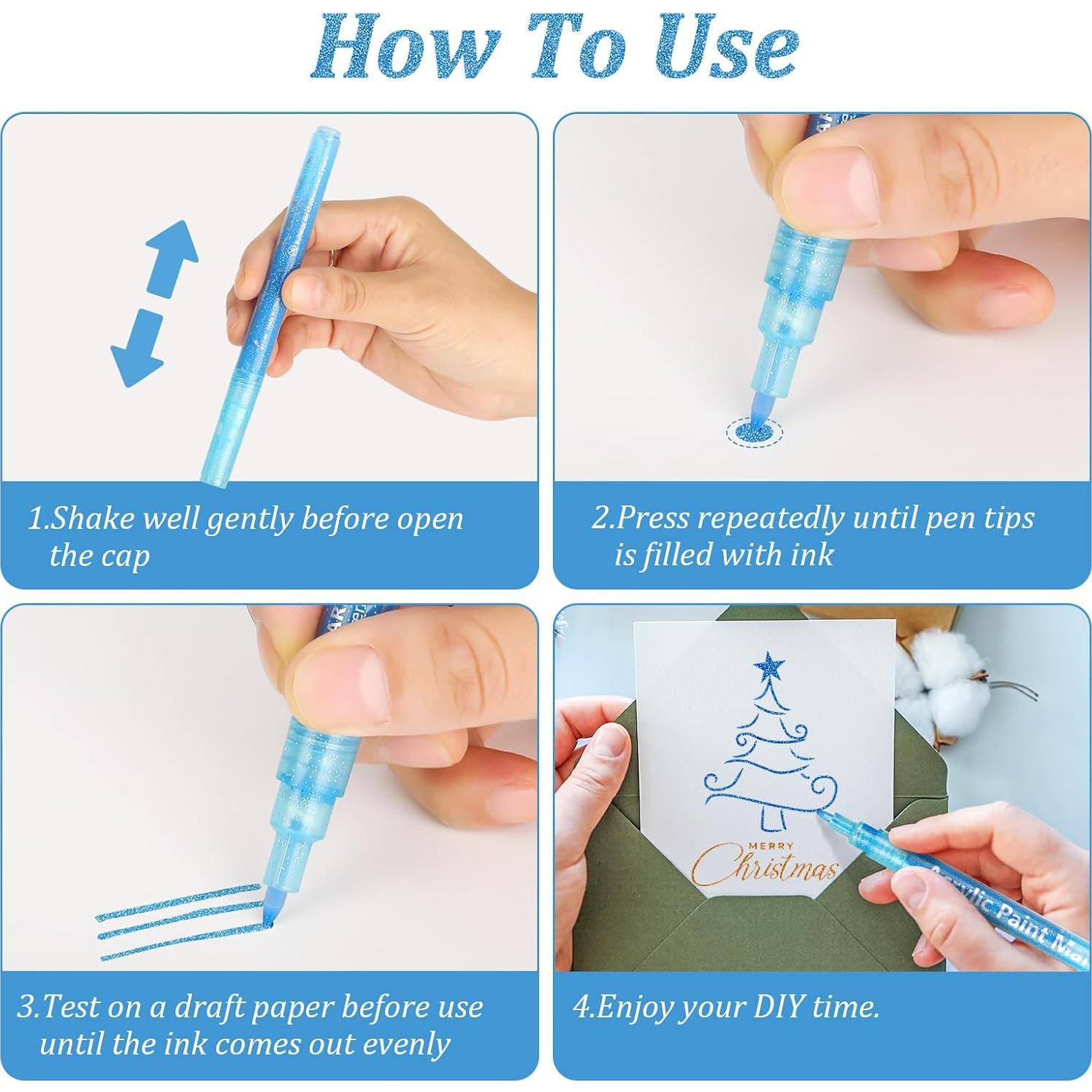 Conjunto de 12 Marcadores Acrílicos Brillantes MaxGear 0.7mm