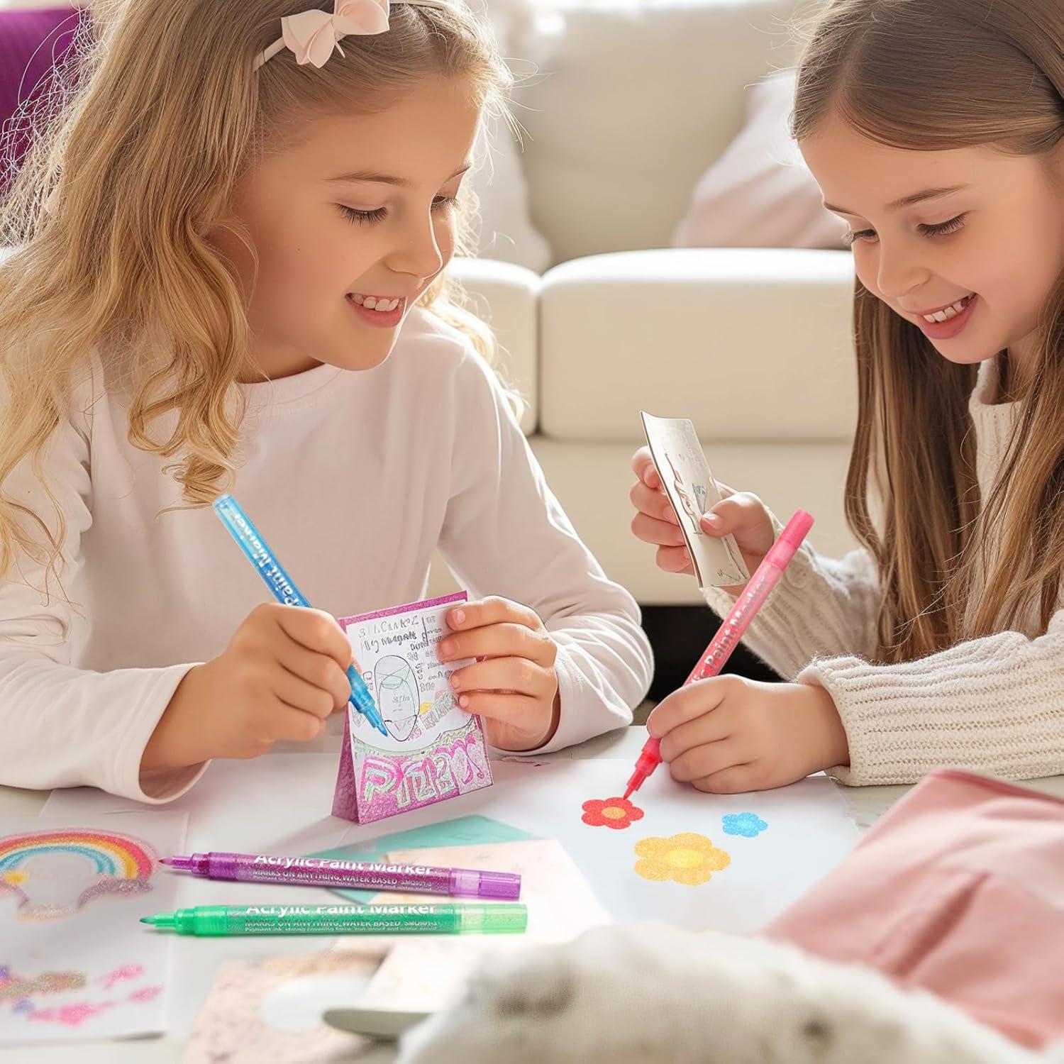 Conjunto de 12 Marcadores Acrílicos Brillantes MaxGear 0.7mm