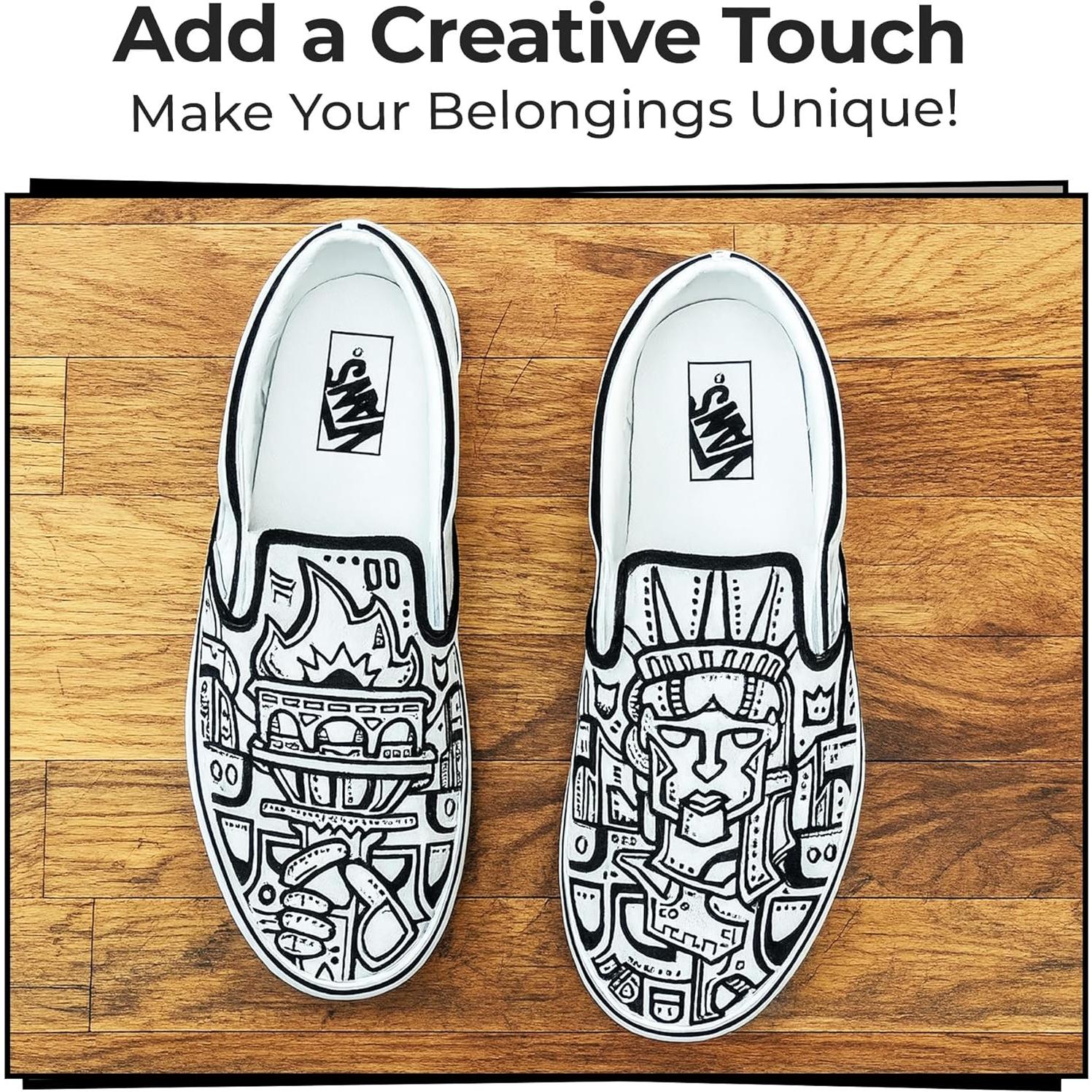 Marcadores de Pintura Acrílica Negra Chalkola - 5 Puntas Finas y Jumbo