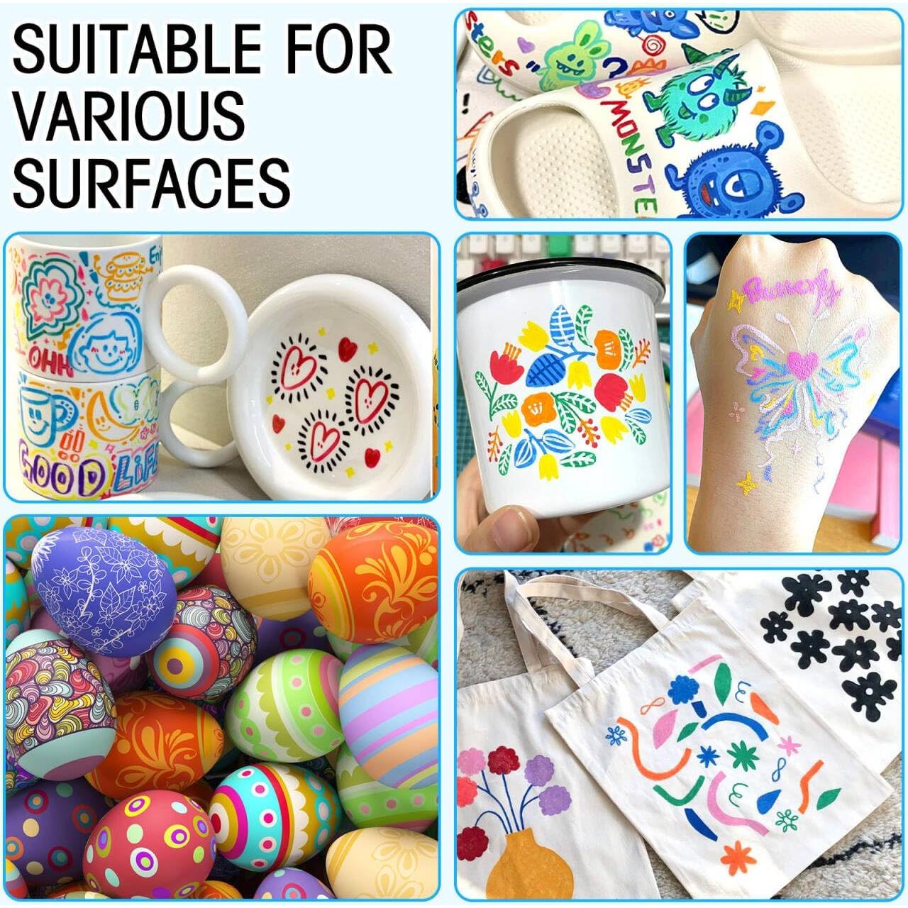 60 Marcadores Acrílicos Amamao Punta Media Multicolor 3mm