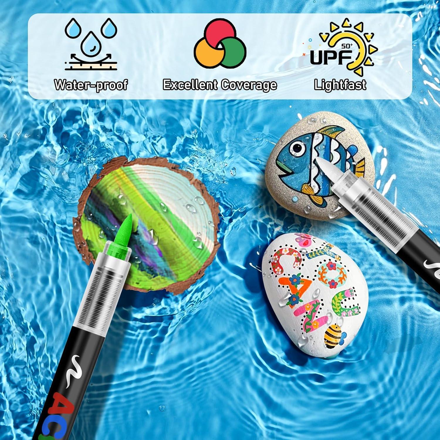 Marcadores Acrílicos GOTIDEAL 24 Colores Punta Pincel Sin Sangrado