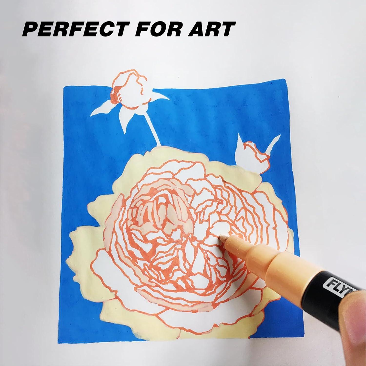 Marcadores Permanentes Acrílicos FLYMAX Rojo 2.5mm - 3 Unidades