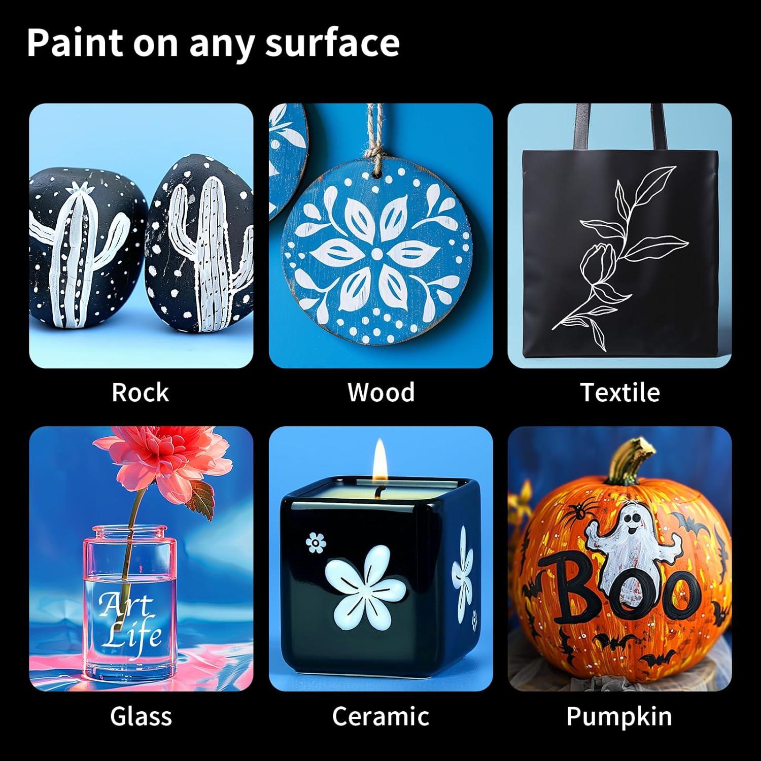 Marcadores de Pintura Acrílica NAWOD 3 Unidades Doble Punta 1-5mm