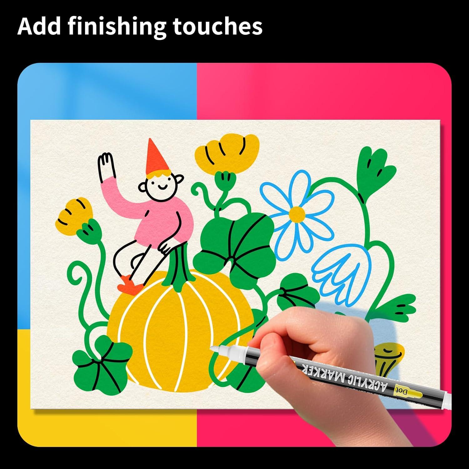 Marcadores de Pintura Acrílica NAWOD 3 Unidades Doble Punta 1-5mm