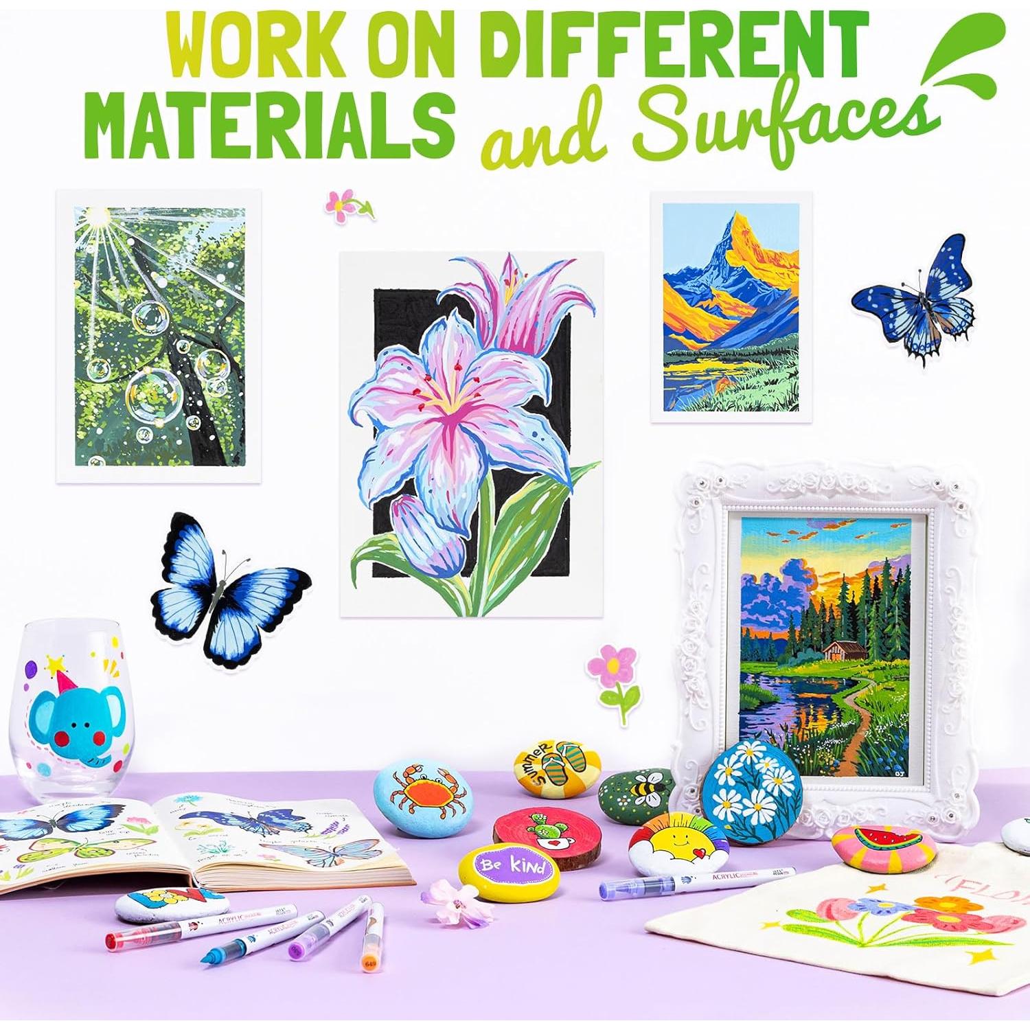 Marcadores Acrílicos LET'S RESIN 72 Colores Punta de Pincel 1-8mm