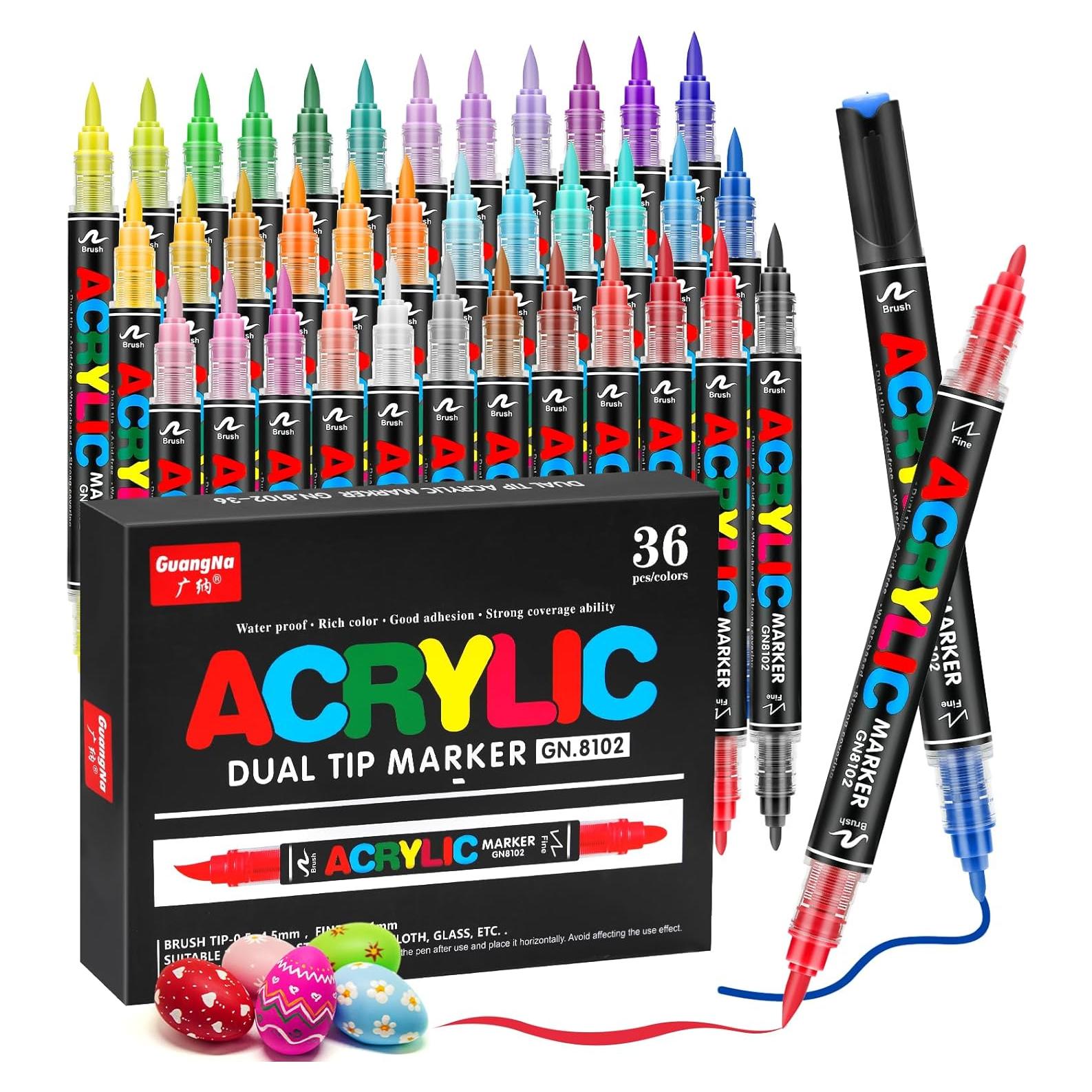 Marcadores Acrílicos JRQ Doble Punta 36 Unidades 4g Tinta Multicolor