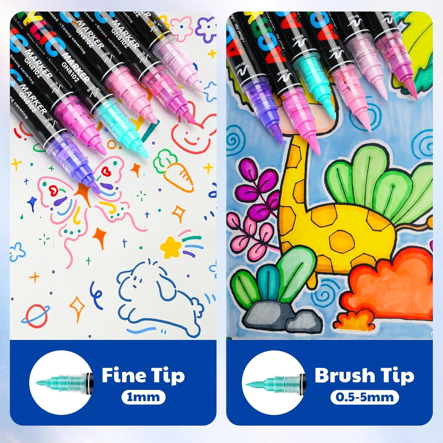 Marcadores Acrílicos JRQ Doble Punta 36 Unidades 4g Tinta Multicolor