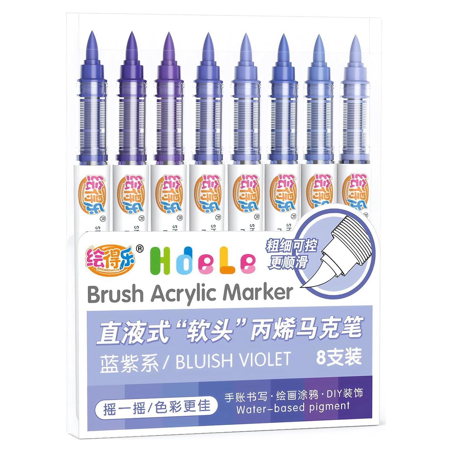 Marcadores de Pintura Acrílica Guangna 8 Unidades Punta de Pincel