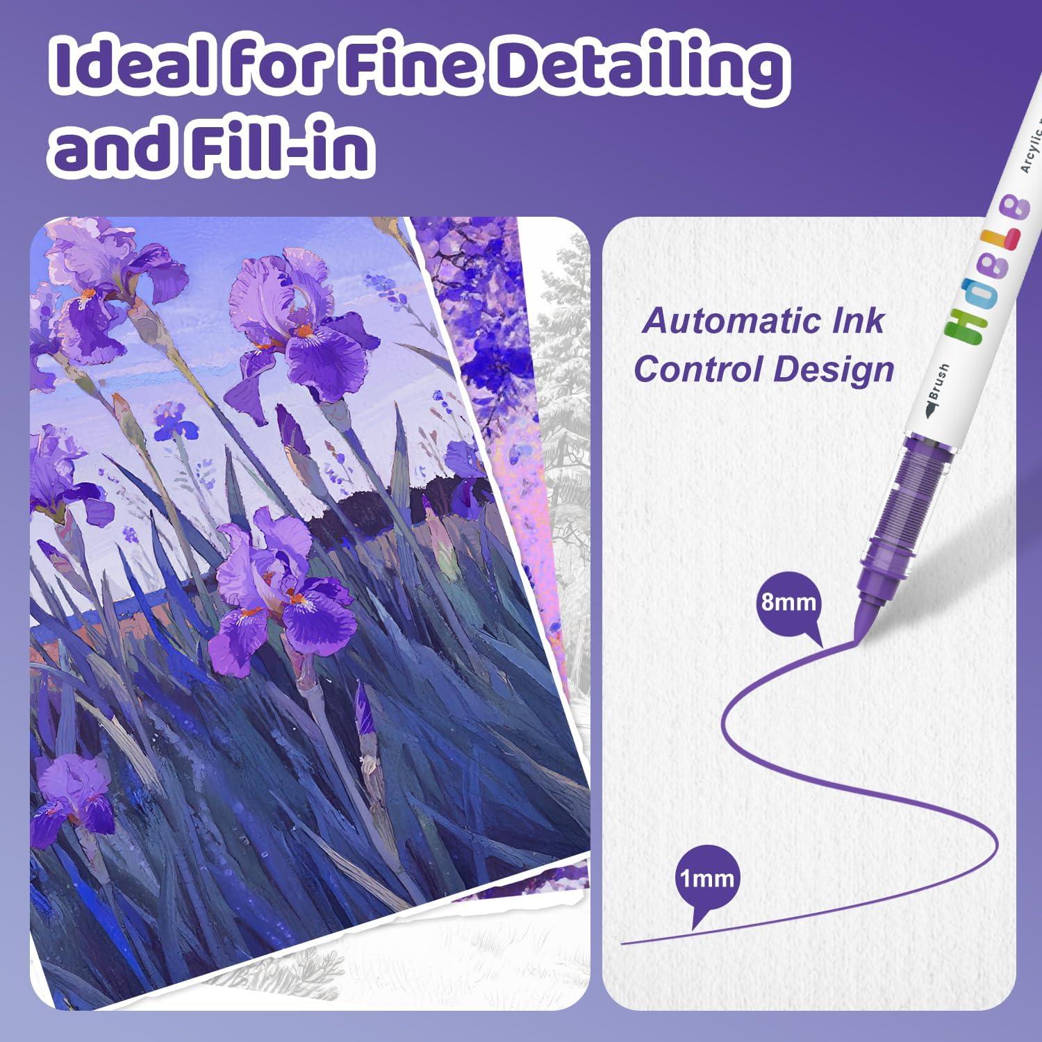 Marcadores de Pintura Acrílica Guangna 8 Unidades Punta de Pincel