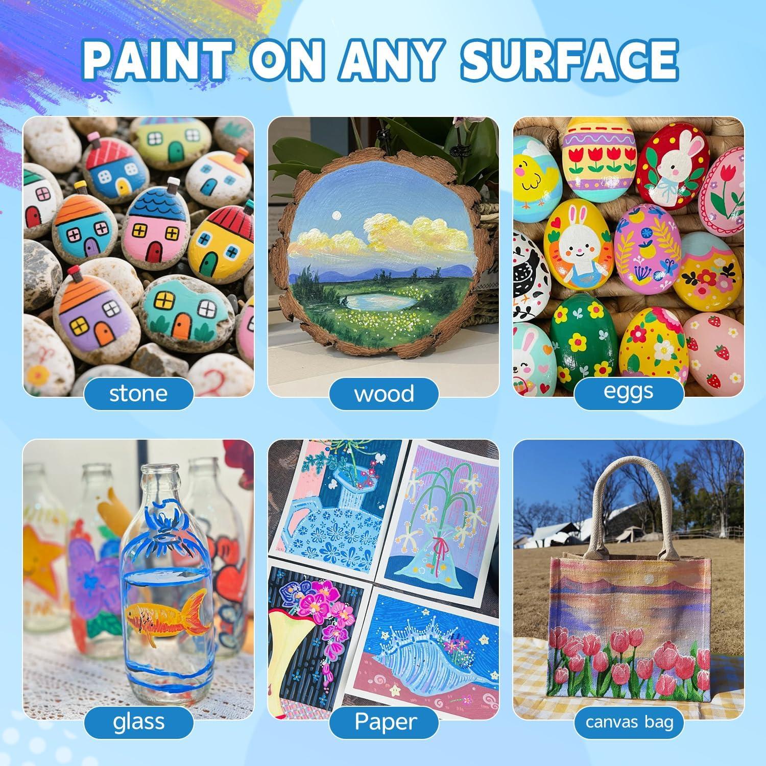 Marcadores de Pintura Acrílica Colourmotor 120 Colores Punta Pincel