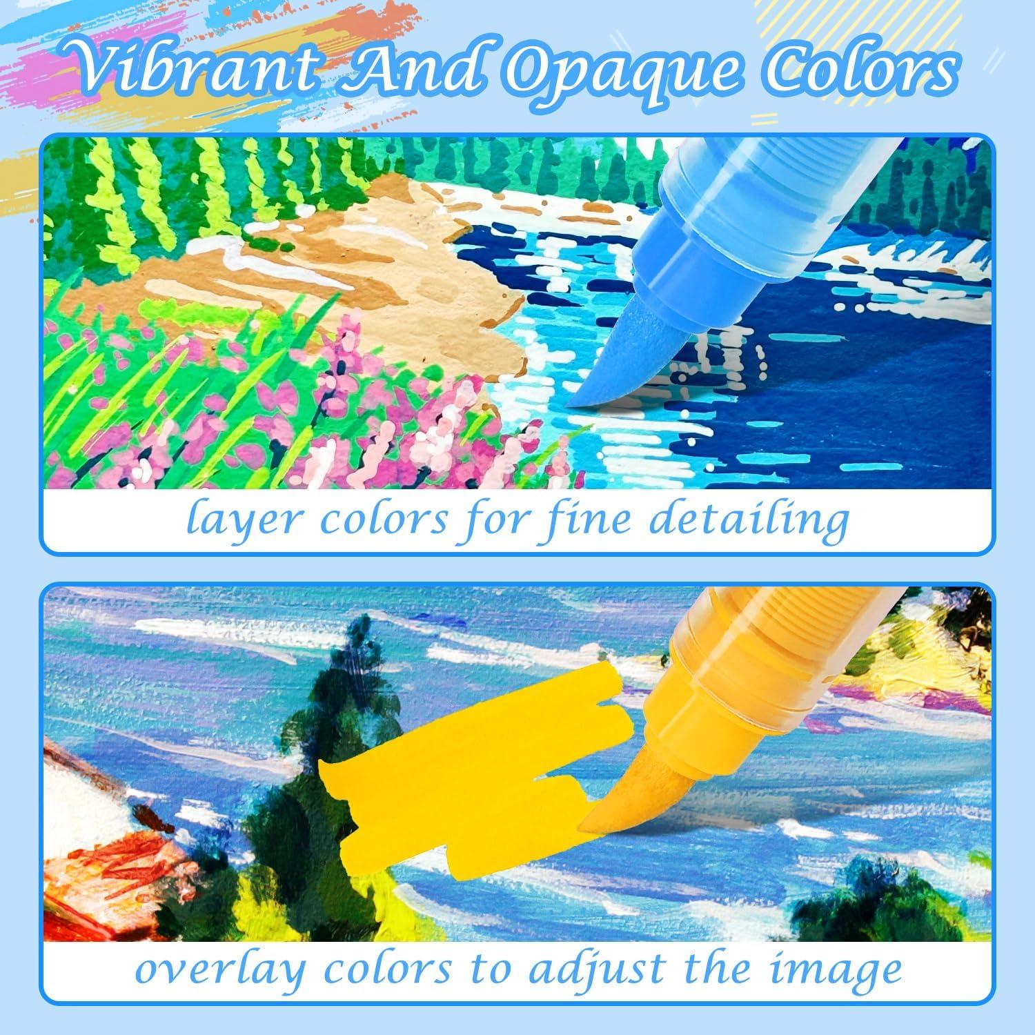 Marcadores de Pintura Acrílica Colourmotor 120 Colores Punta Pincel