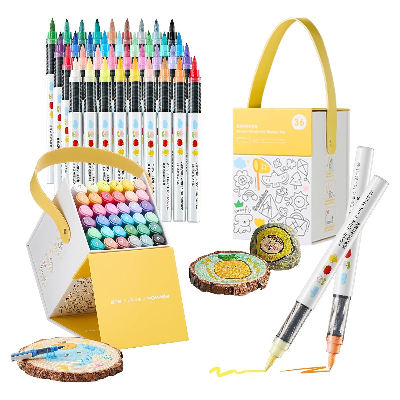 Juego de Marcadores Acrílicos EpenGo 36 Colores para Manualidades