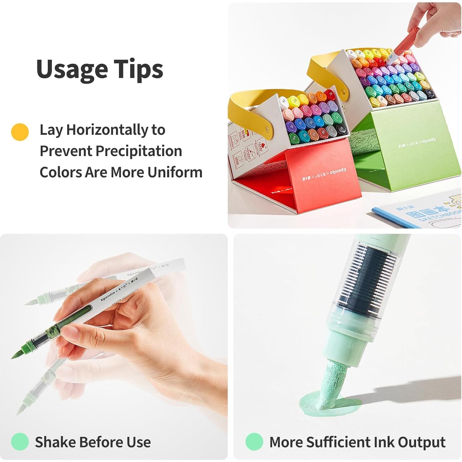 Juego de Marcadores Acrílicos EpenGo 36 Colores para Manualidades