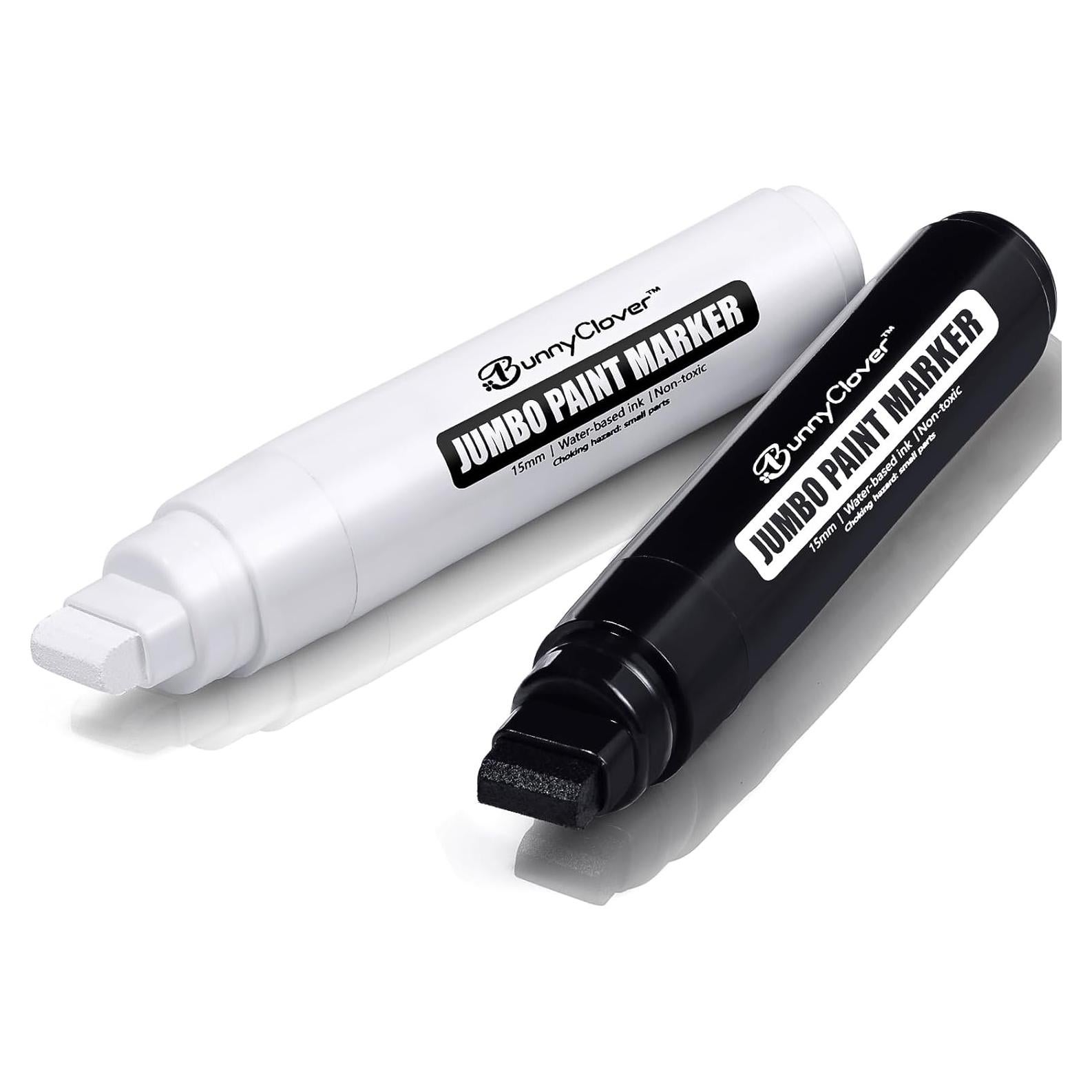 Marcadores de Pintura Jumbo Bunnyclover 2 Pzs Negro y Blanco 15mm