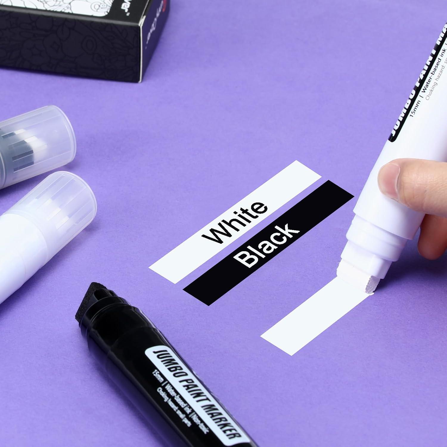 Marcadores de Pintura Jumbo Bunnyclover 2 Pzs Negro y Blanco 15mm