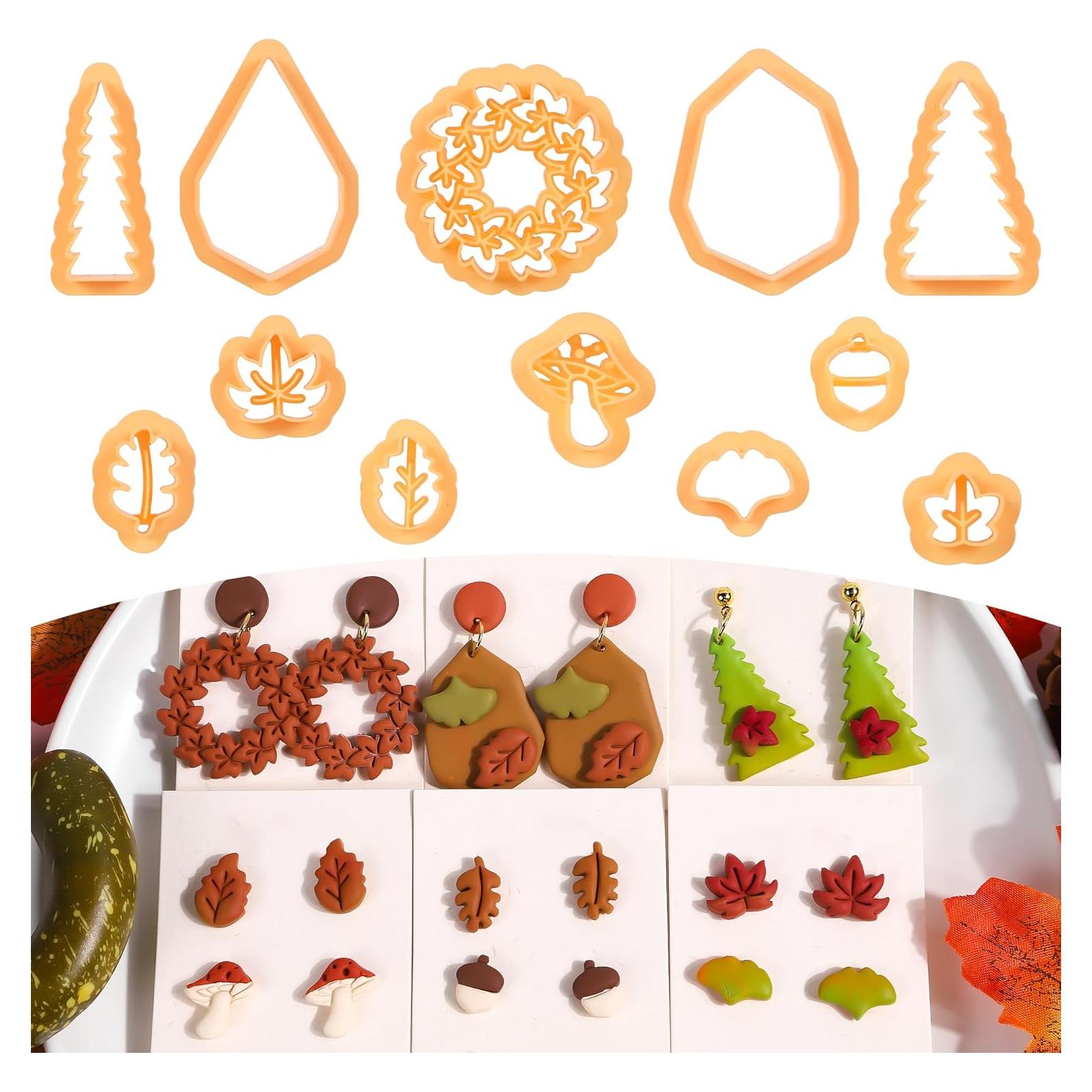 Cortadores de Arcilla Polimérica Puocaon - 12 Piezas Otoño