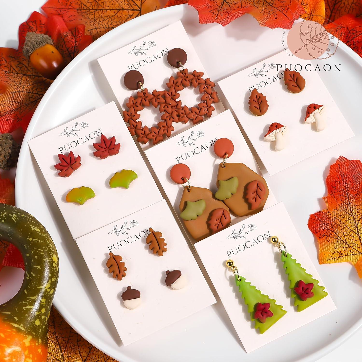 Cortadores de Arcilla Polimérica Puocaon - 12 Piezas Otoño