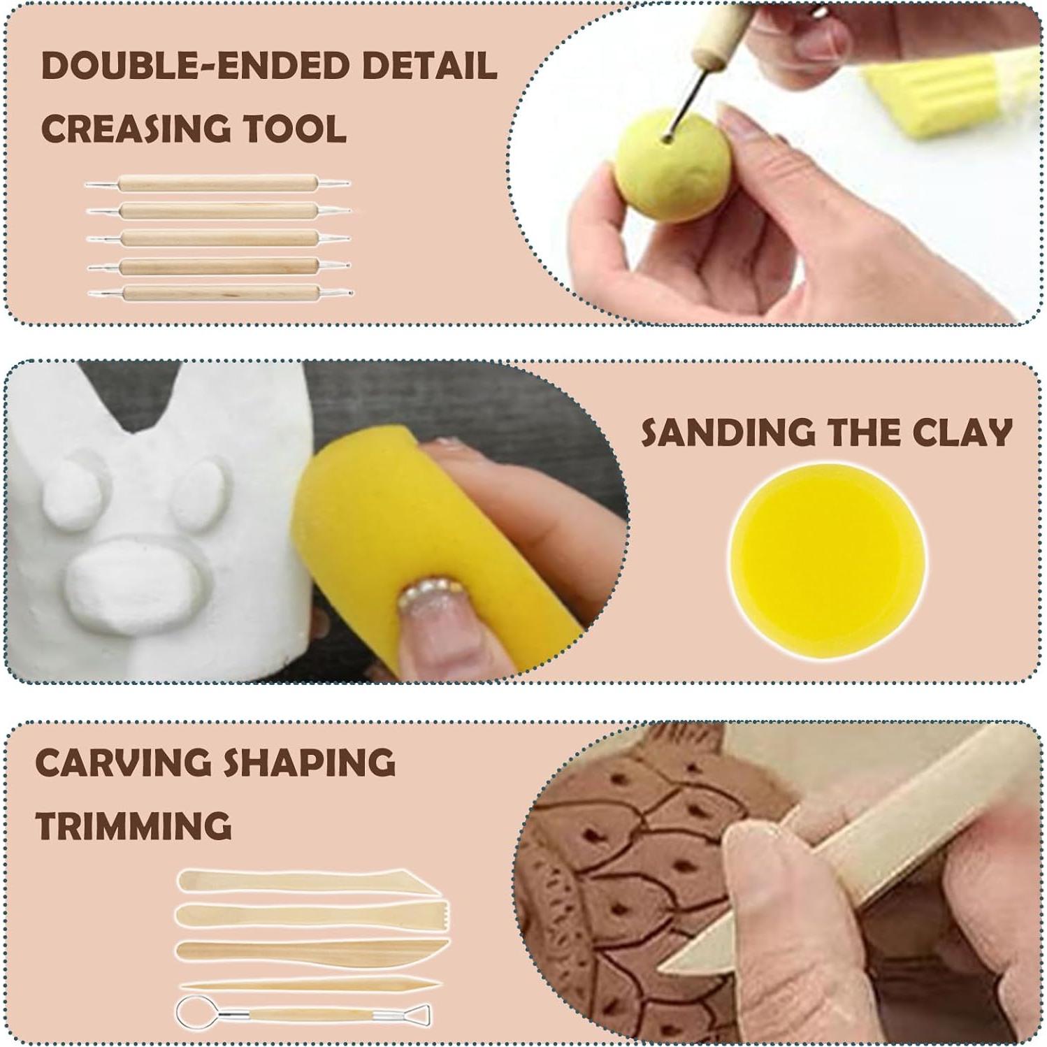 Kit de Arcilla de Polímero Krbnk 120ml Barniz Brillante y 29 Piezas