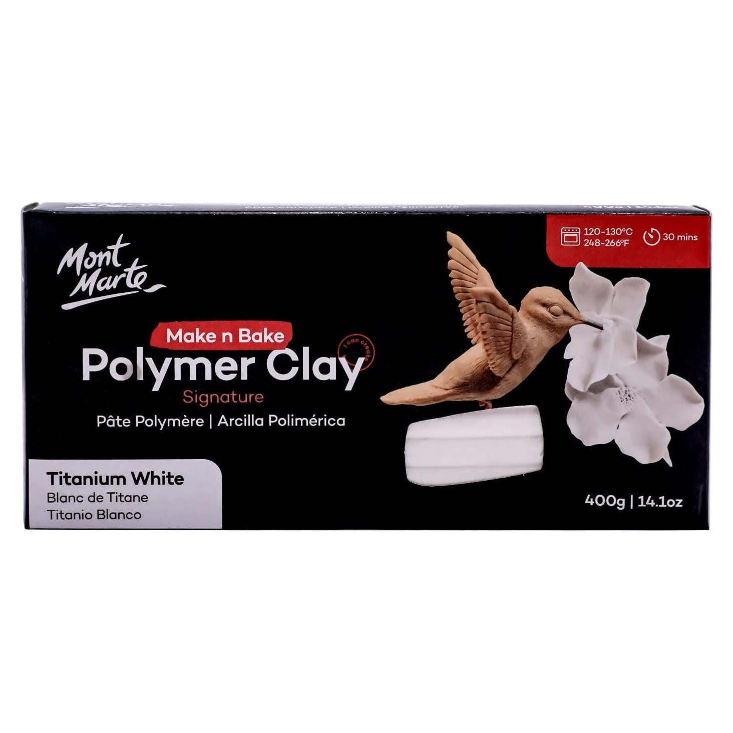 Arcilla Polimérica Mont Marte 400g Blanco Titanio Horneable