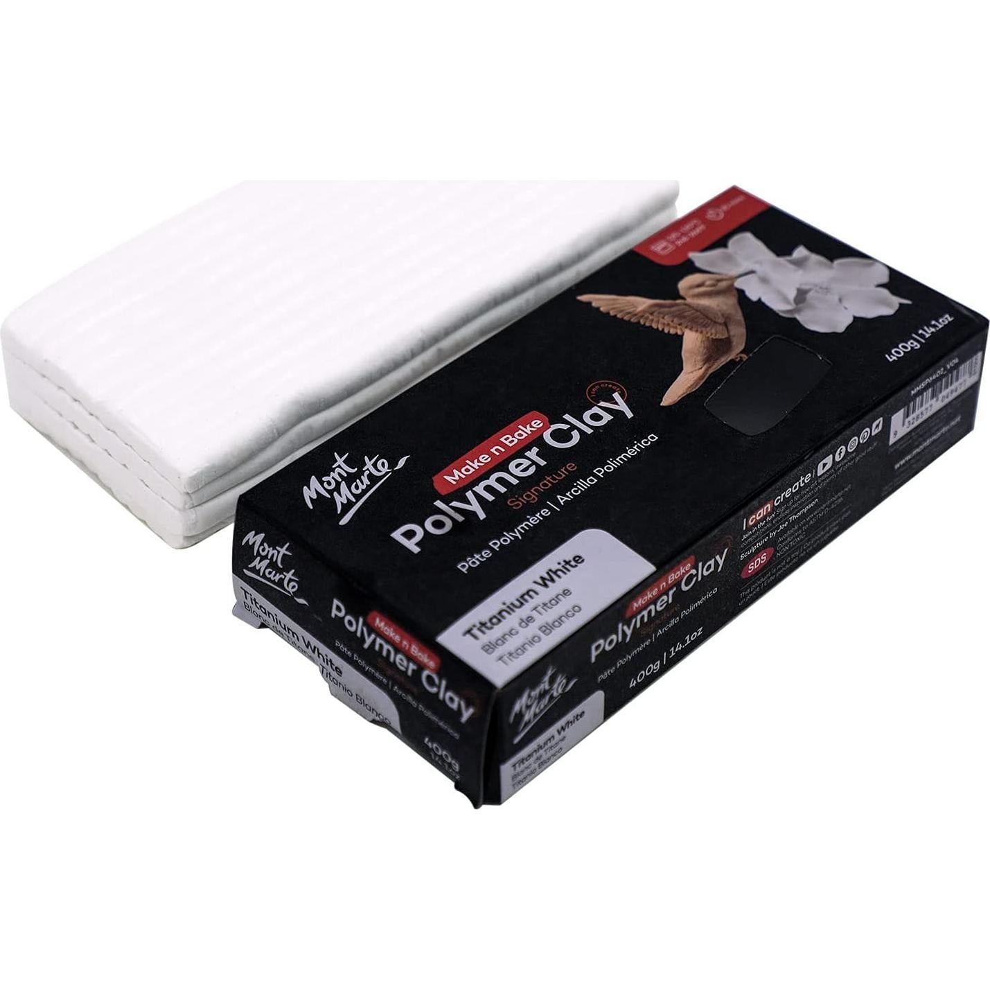 Arcilla Polimérica Mont Marte 400g Blanco Titanio Horneable