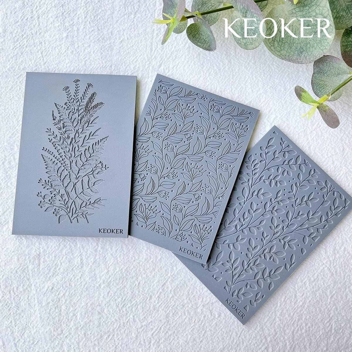 Hojas de Textura de Arcilla Polimérica Keoker 10PC para Aretes