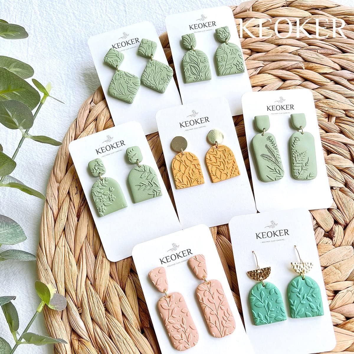 Hojas de Textura de Arcilla Polimérica Keoker 10PC para Aretes