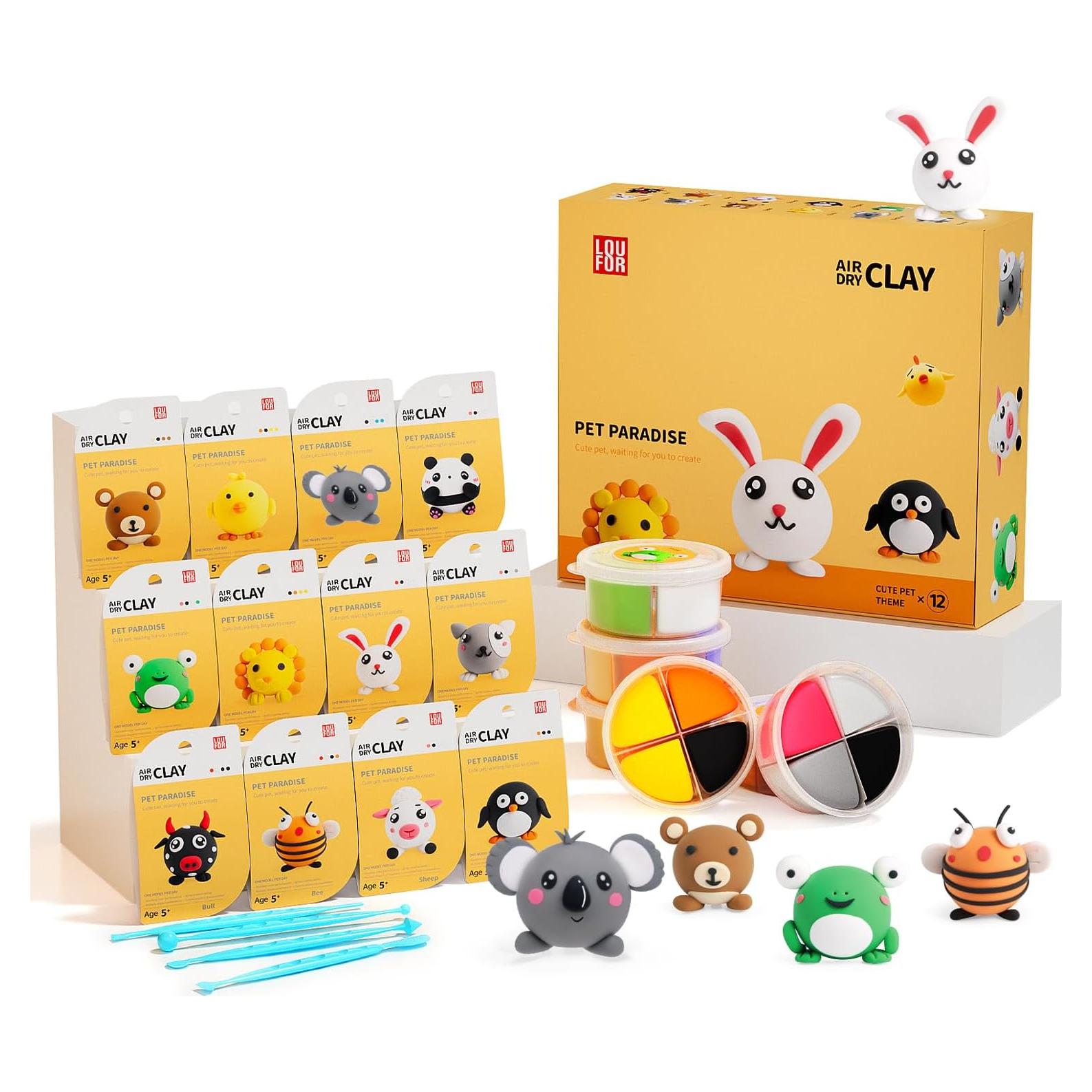 Kit de Arcilla Secada al Aire LOUFOR para Niños - 1.13 kg